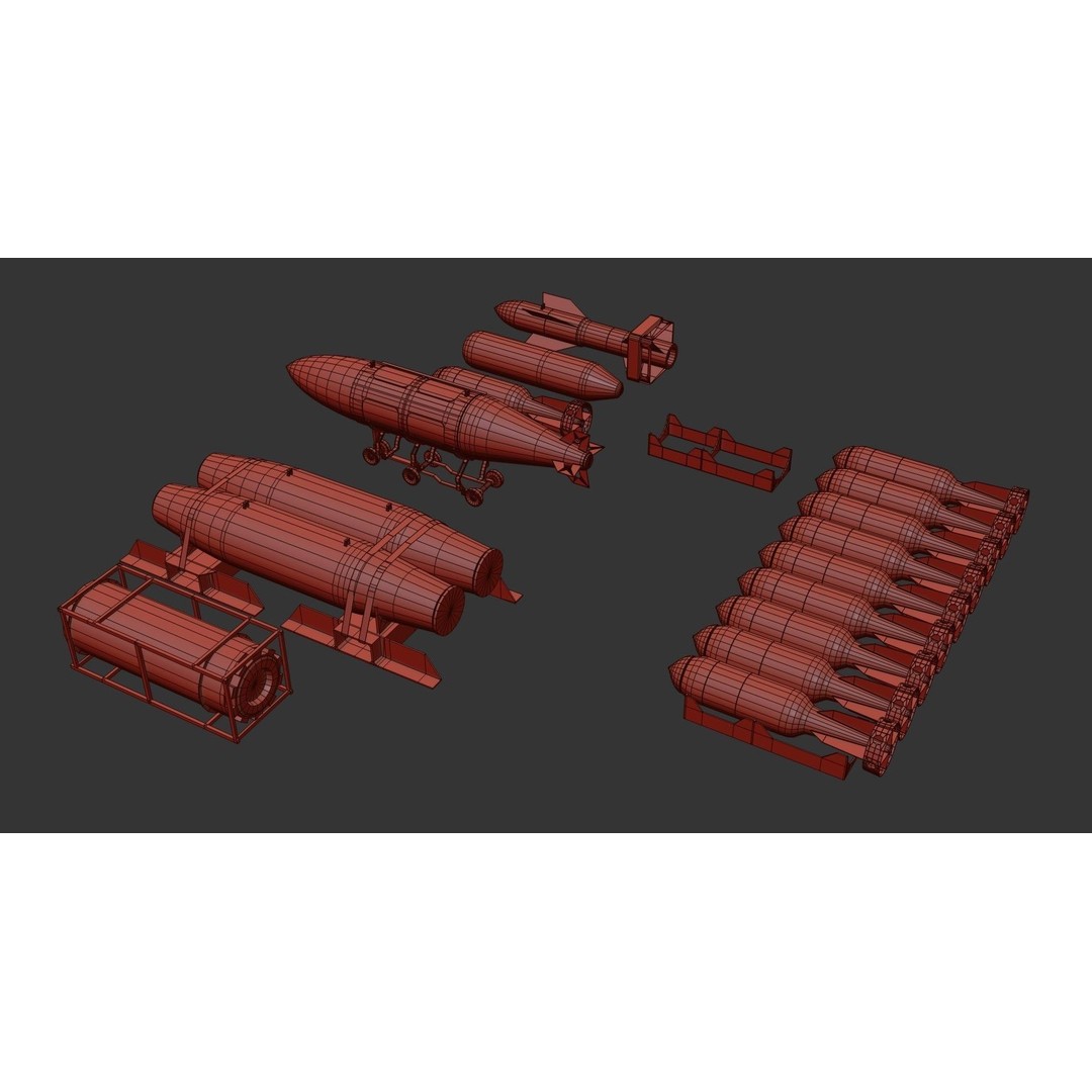 Military Aircraft Bomb Pack 3D Model – Low Poly PBR Game Asset, FBX - View 27