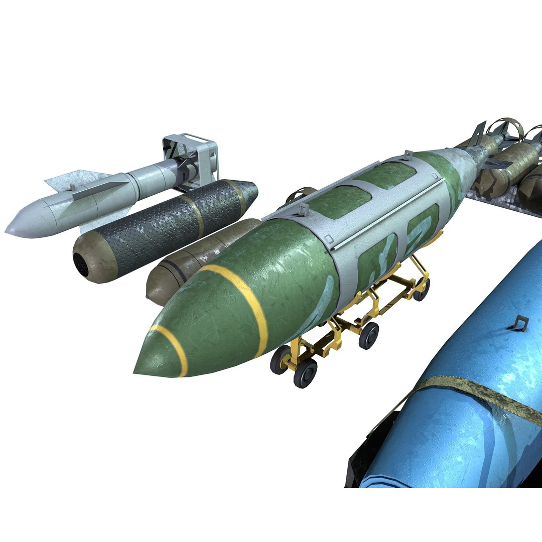 Military Aircraft Bomb Pack 3D Model – Low Poly PBR Game Asset, FBX - View 6