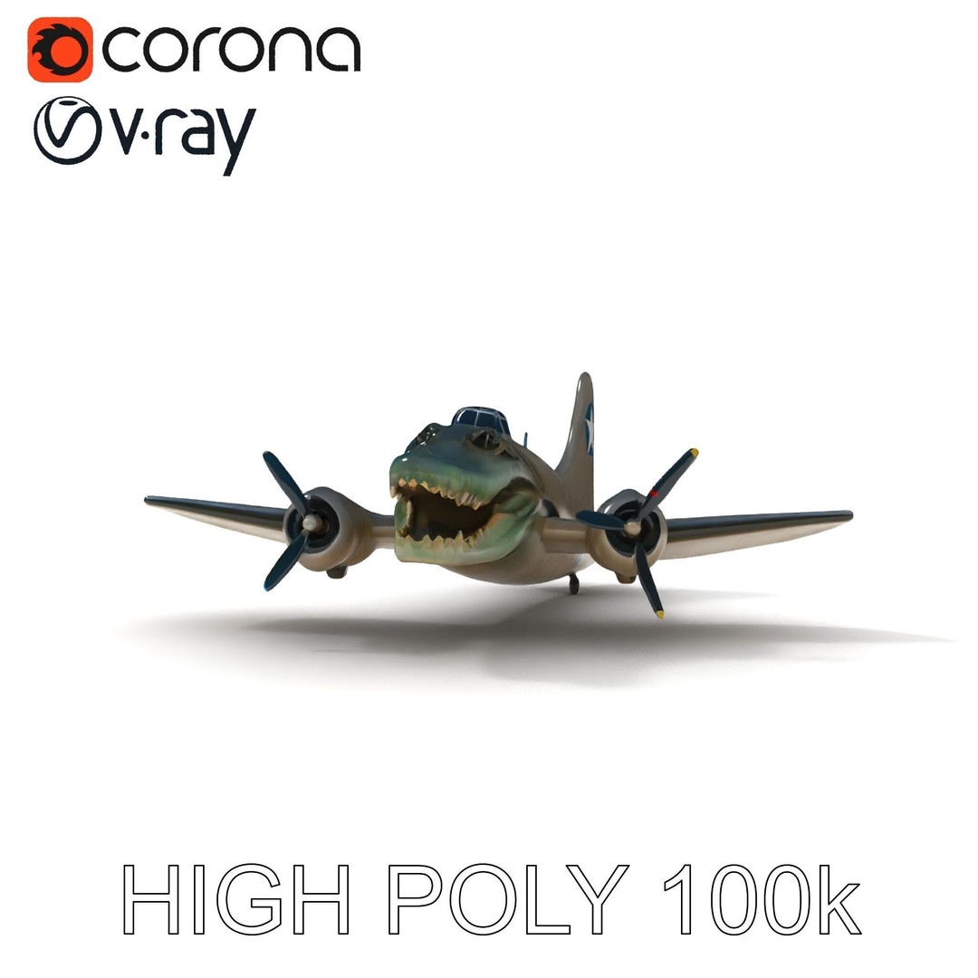 Crocodile-Plane Hybrid 3D Model – Low Poly Game Ready, FBX, PBR Textures - View 24