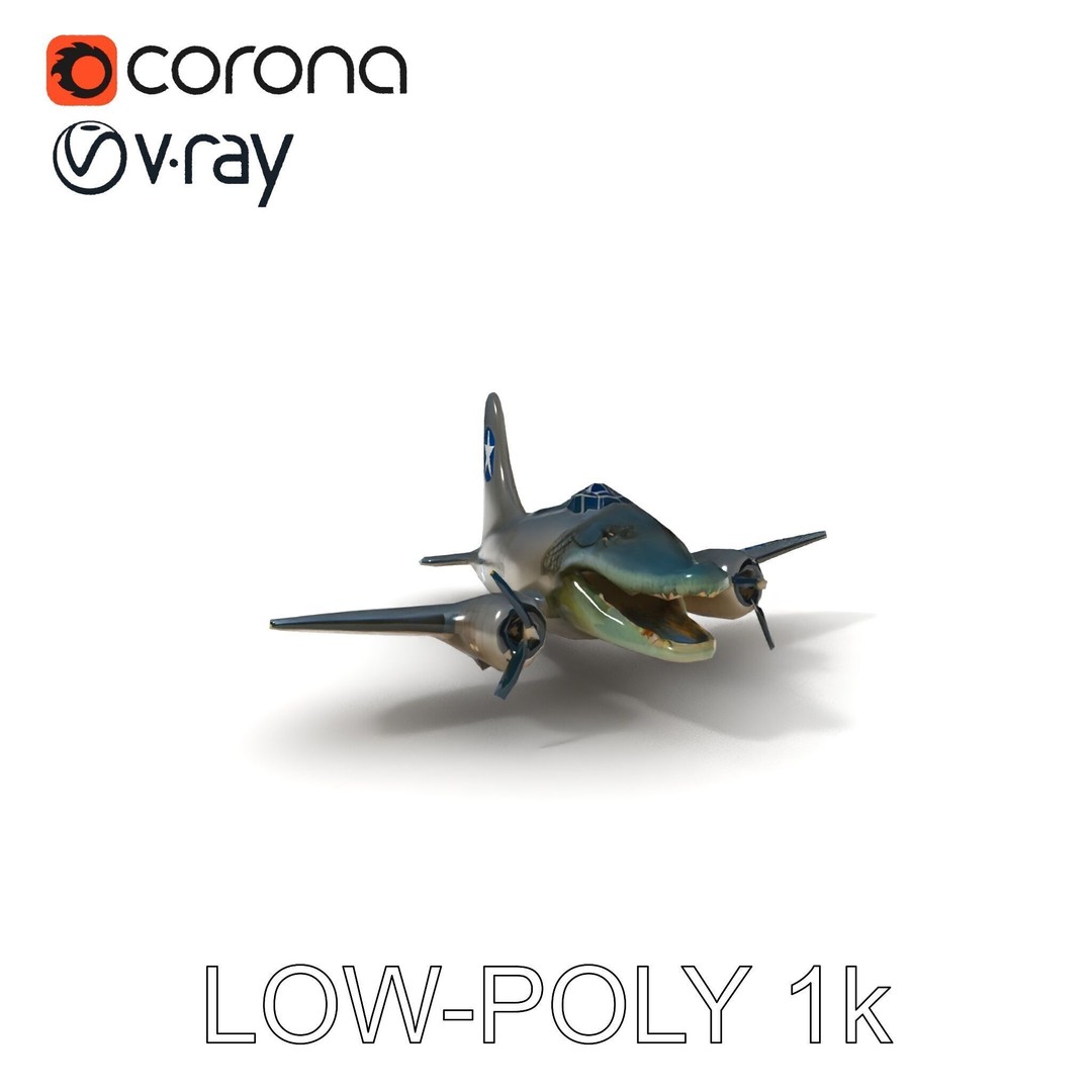 Crocodile-Plane Hybrid 3D Model – Low Poly Game Ready, FBX, PBR Textures - View 26
