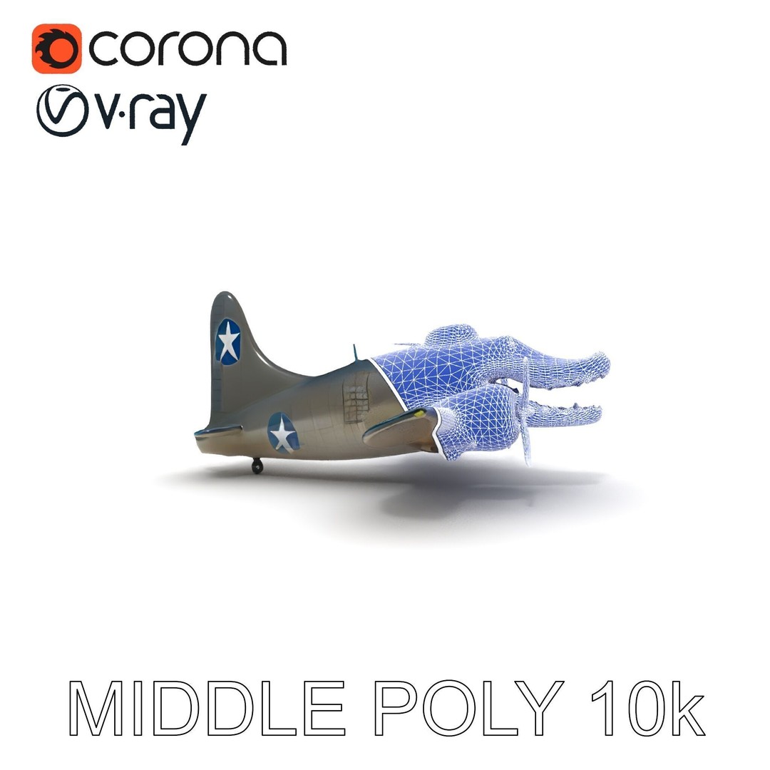 Crocodile-Plane Hybrid 3D Model – Low Poly Game Ready, FBX, PBR Textures - View 30