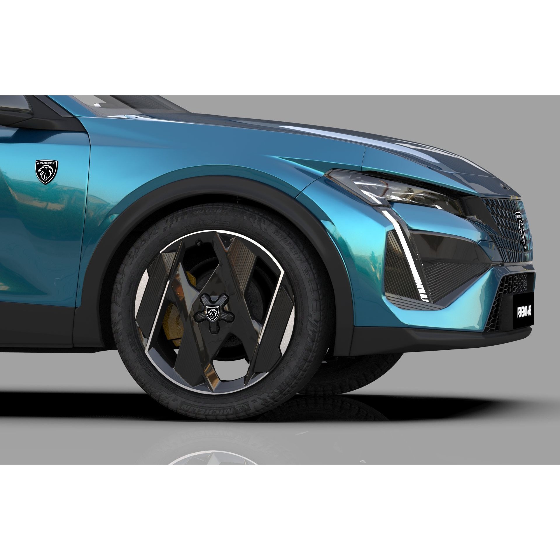 Peugeot 408 Cross 2023 - High-Poly Interior 3D Model - View 14