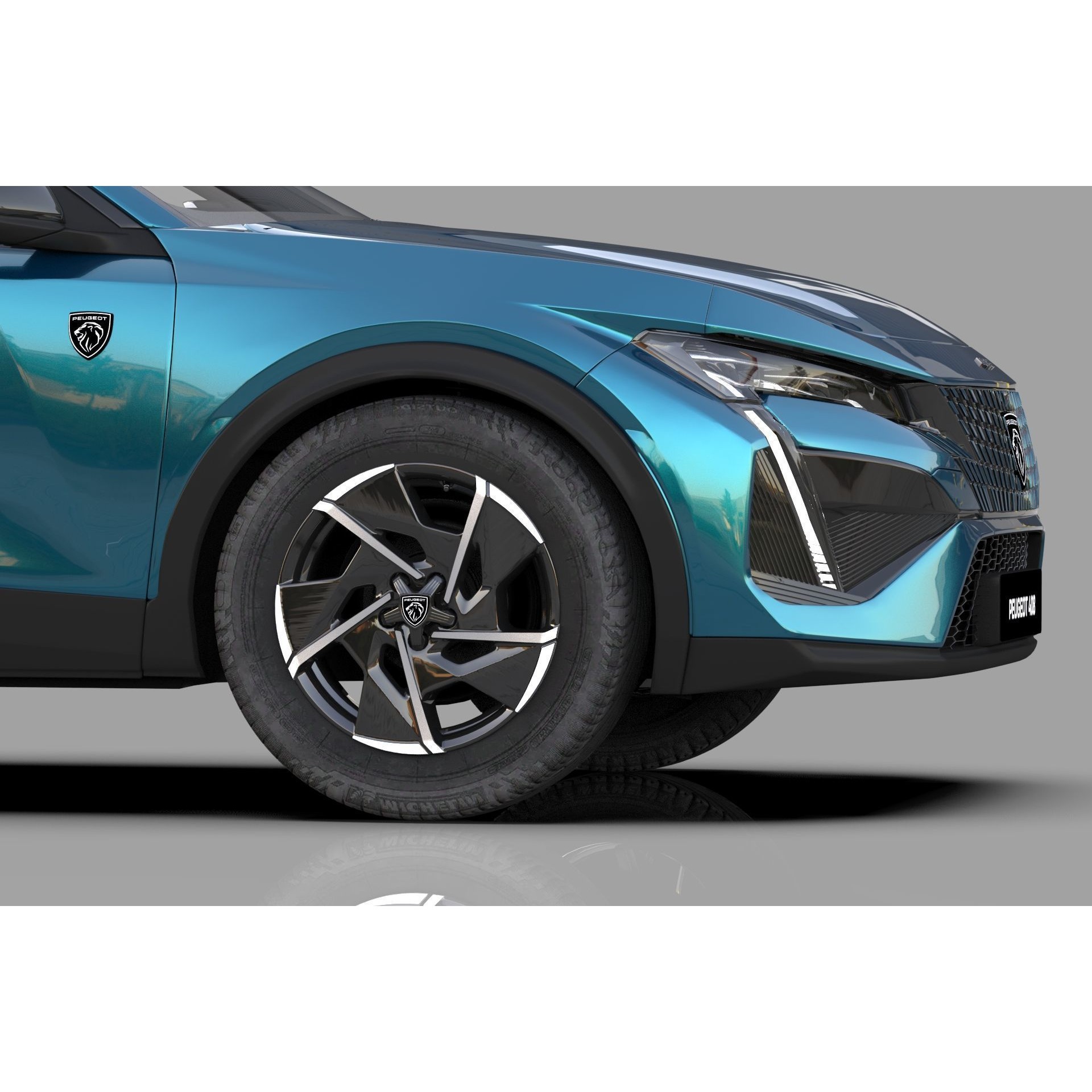Peugeot 408 Cross 2023 - High-Poly Interior 3D Model - View 15