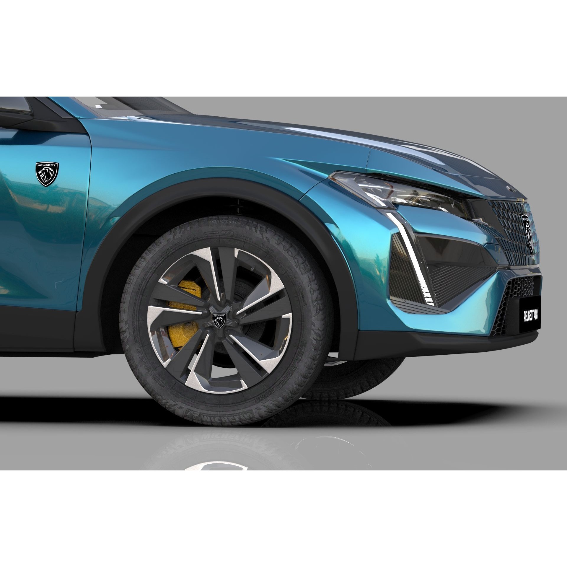 Peugeot 408 Cross 2023 - High-Poly Interior 3D Model - View 16