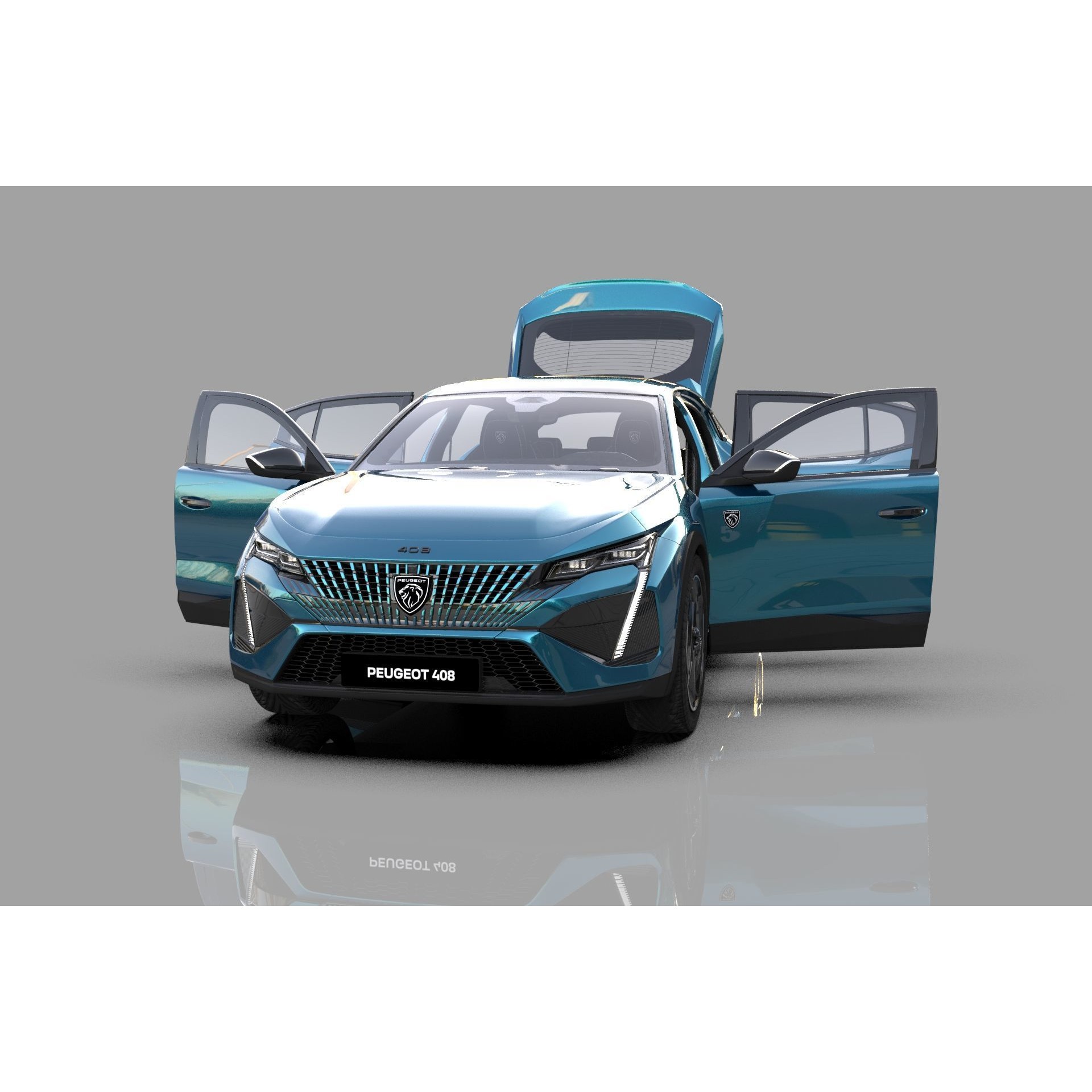 Peugeot 408 Cross 2023 - High-Poly Interior 3D Model - View 29