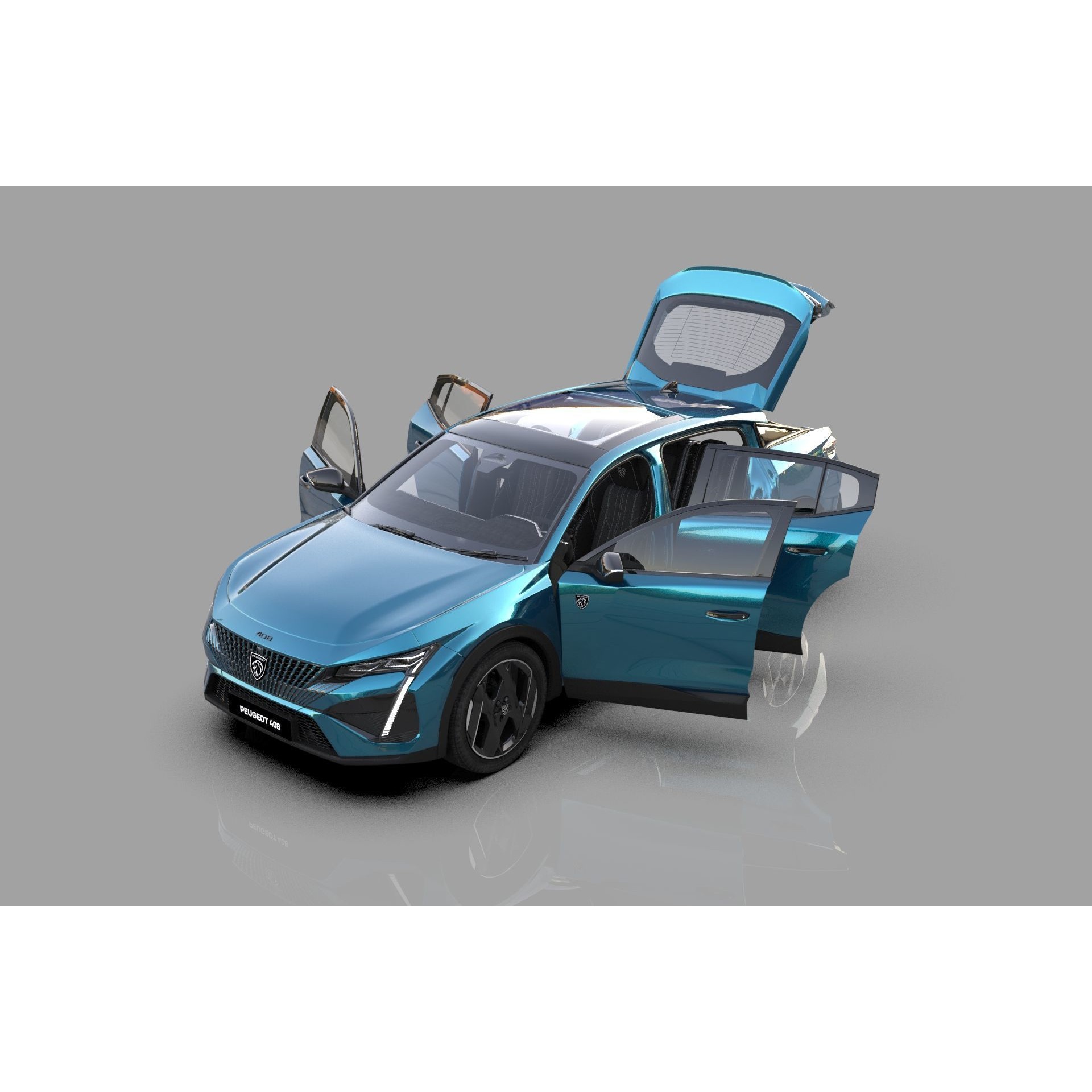 Peugeot 408 Cross 2023 - High-Poly Interior 3D Model - View 30