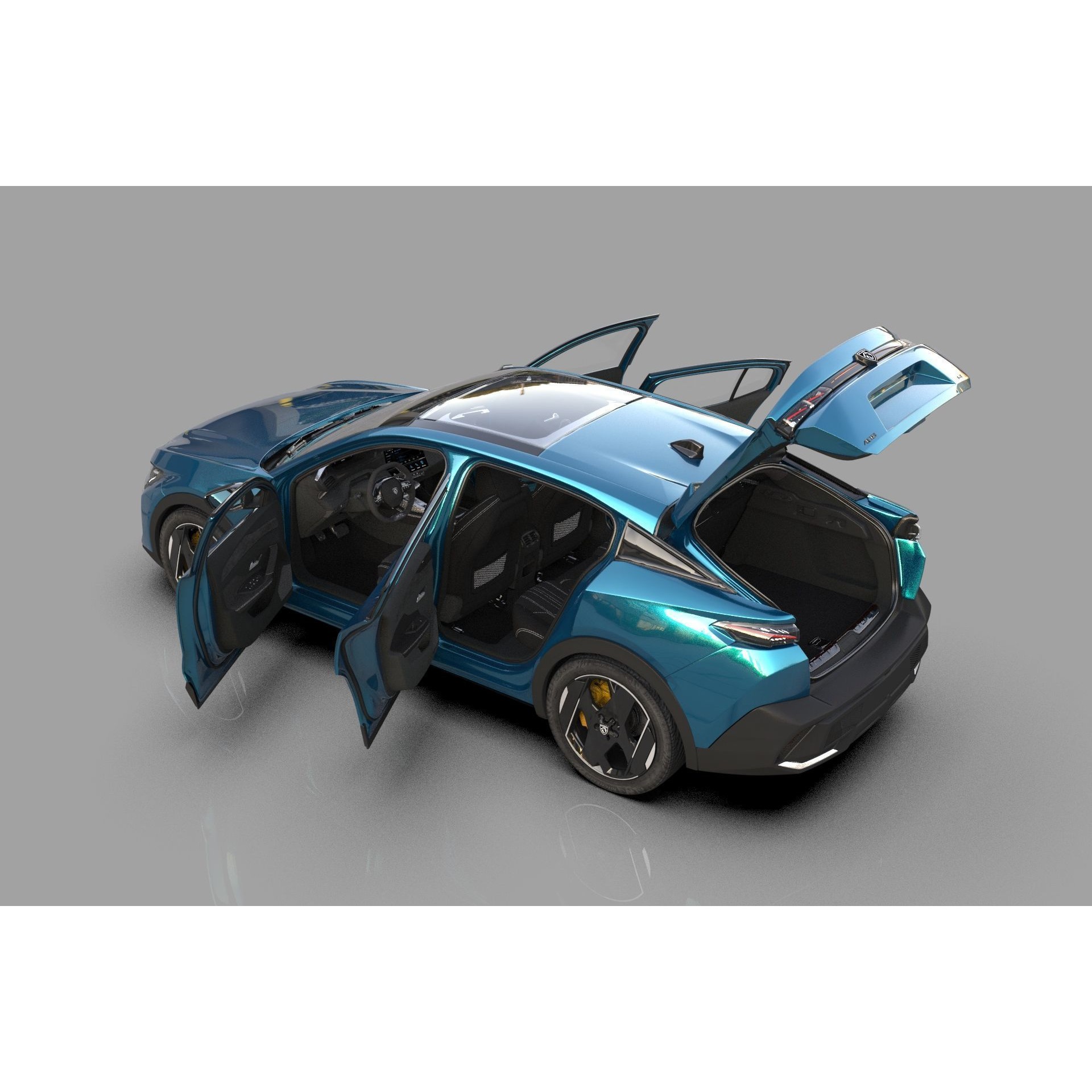 Peugeot 408 Cross 2023 - High-Poly Interior 3D Model - View 31