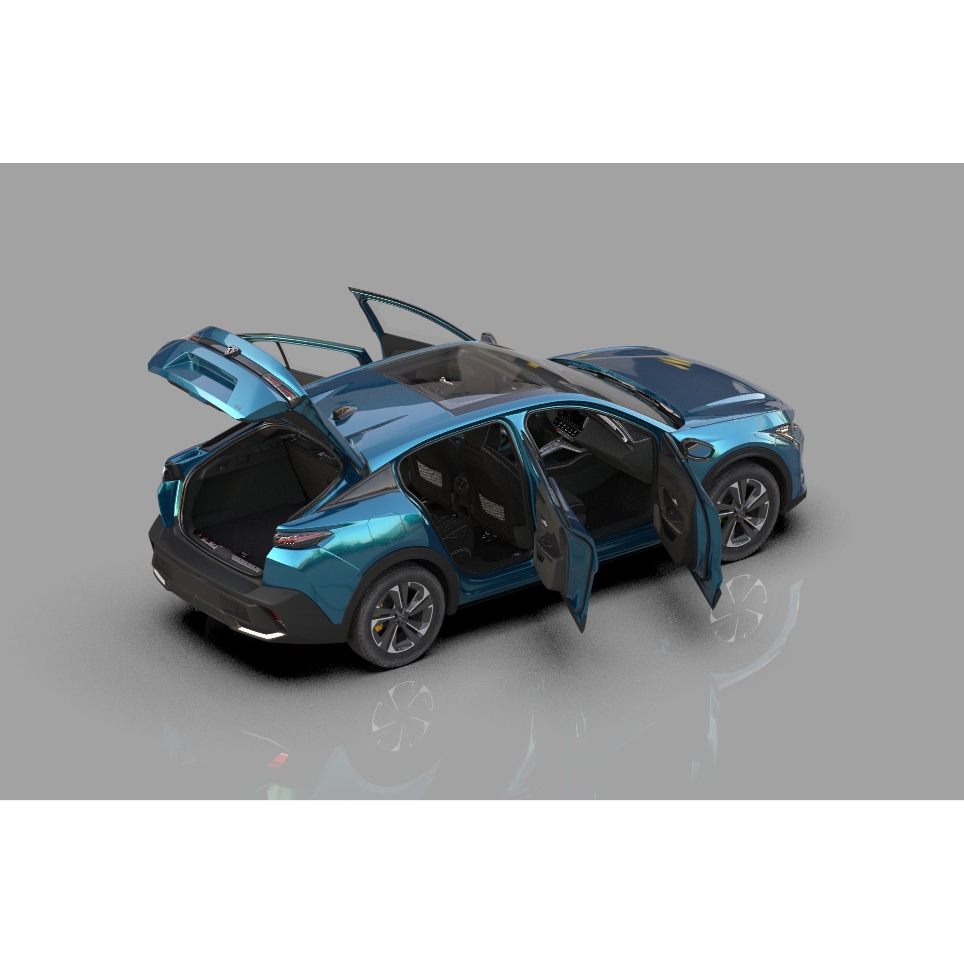 Peugeot 408 Cross 2023 - High-Poly Interior 3D Model - View 33