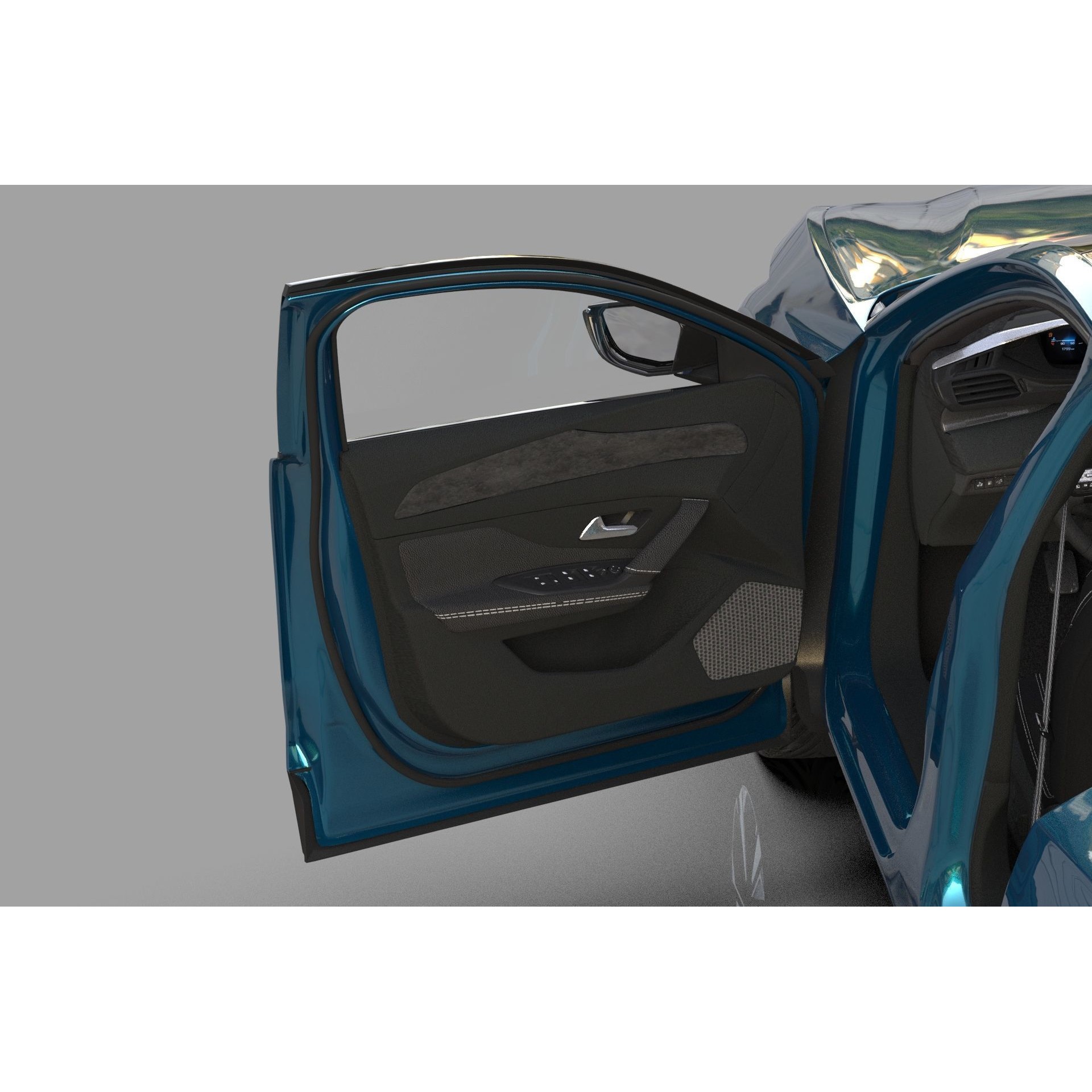 Peugeot 408 Cross 2023 - High-Poly Interior 3D Model - View 36