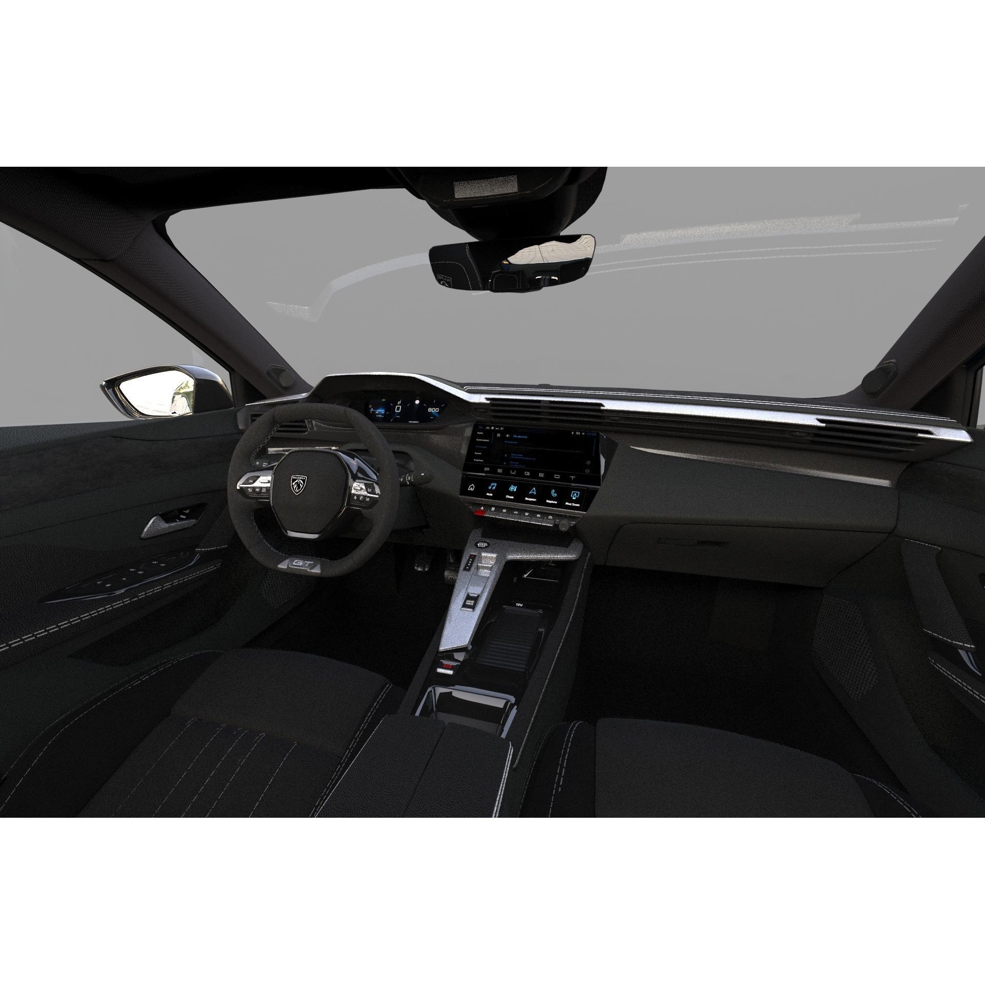 Peugeot 408 Cross 2023 - High-Poly Interior 3D Model - View 38