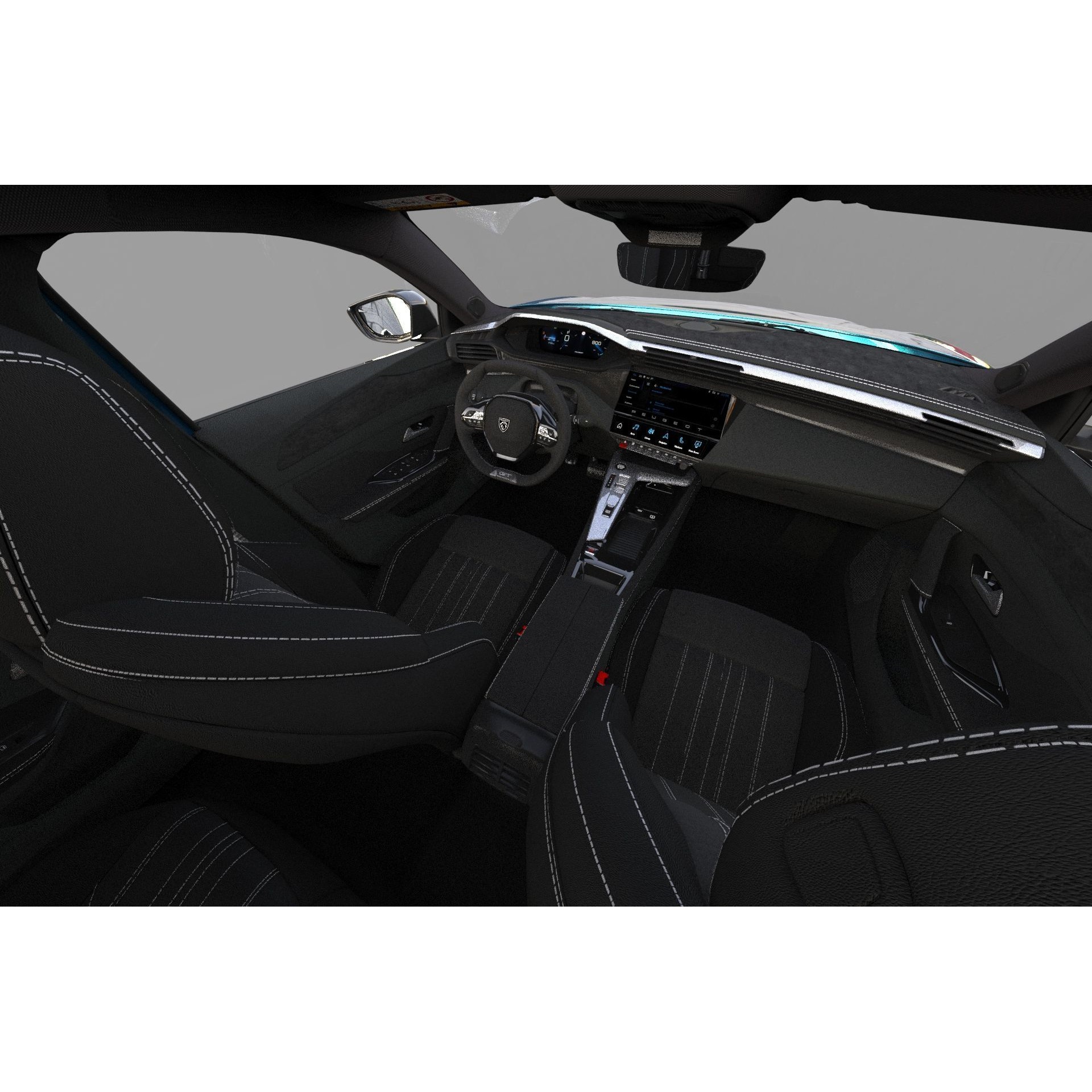 Peugeot 408 Cross 2023 - High-Poly Interior 3D Model - View 42