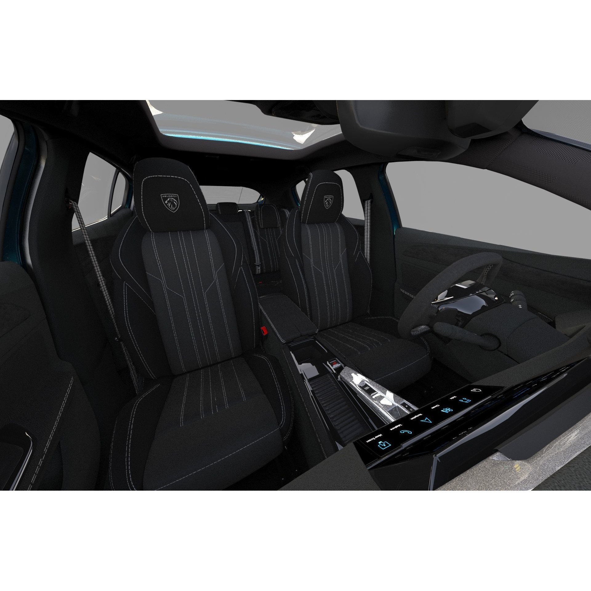 Peugeot 408 Cross 2023 - High-Poly Interior 3D Model - View 43