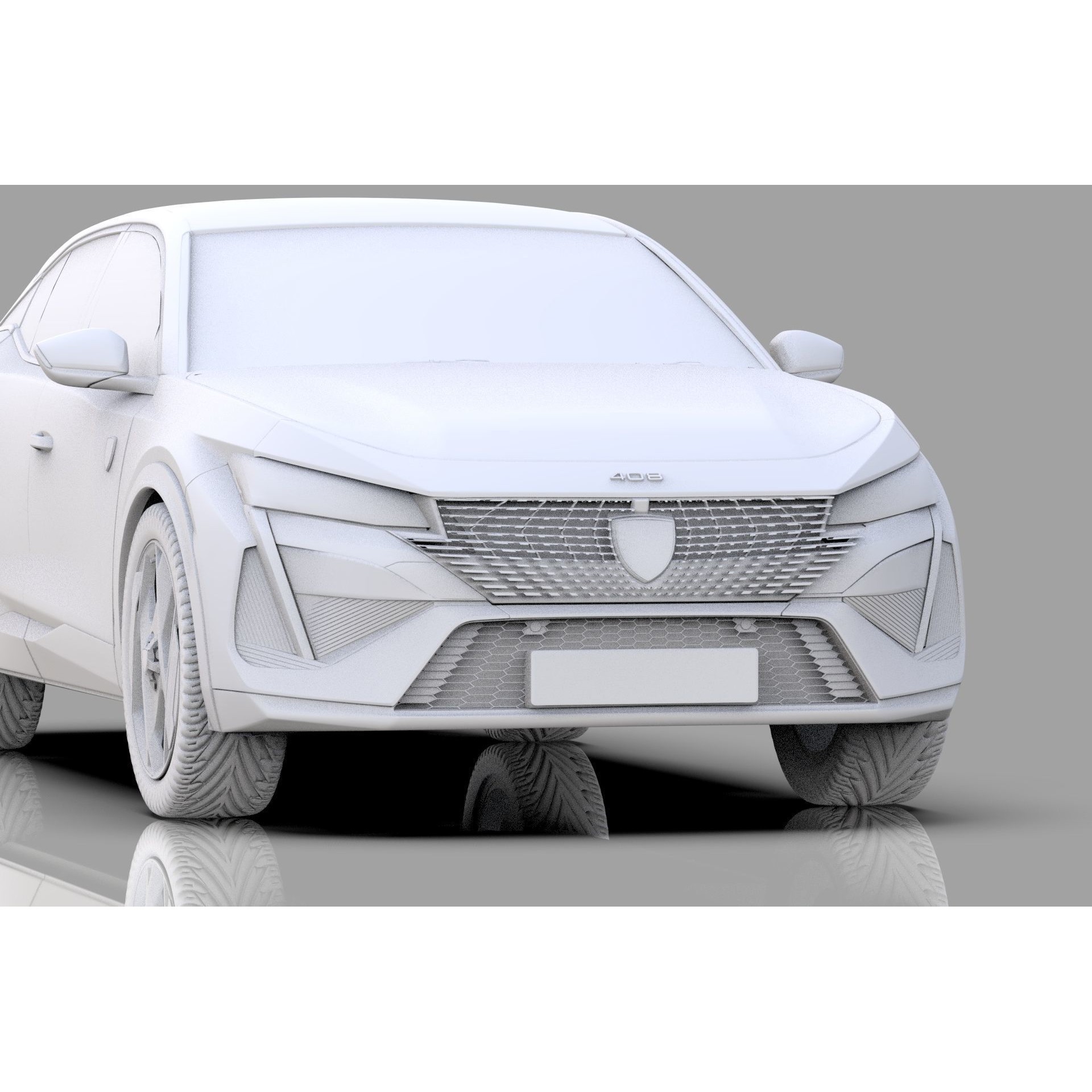Peugeot 408 Cross 2023 - High-Poly Interior 3D Model - View 51