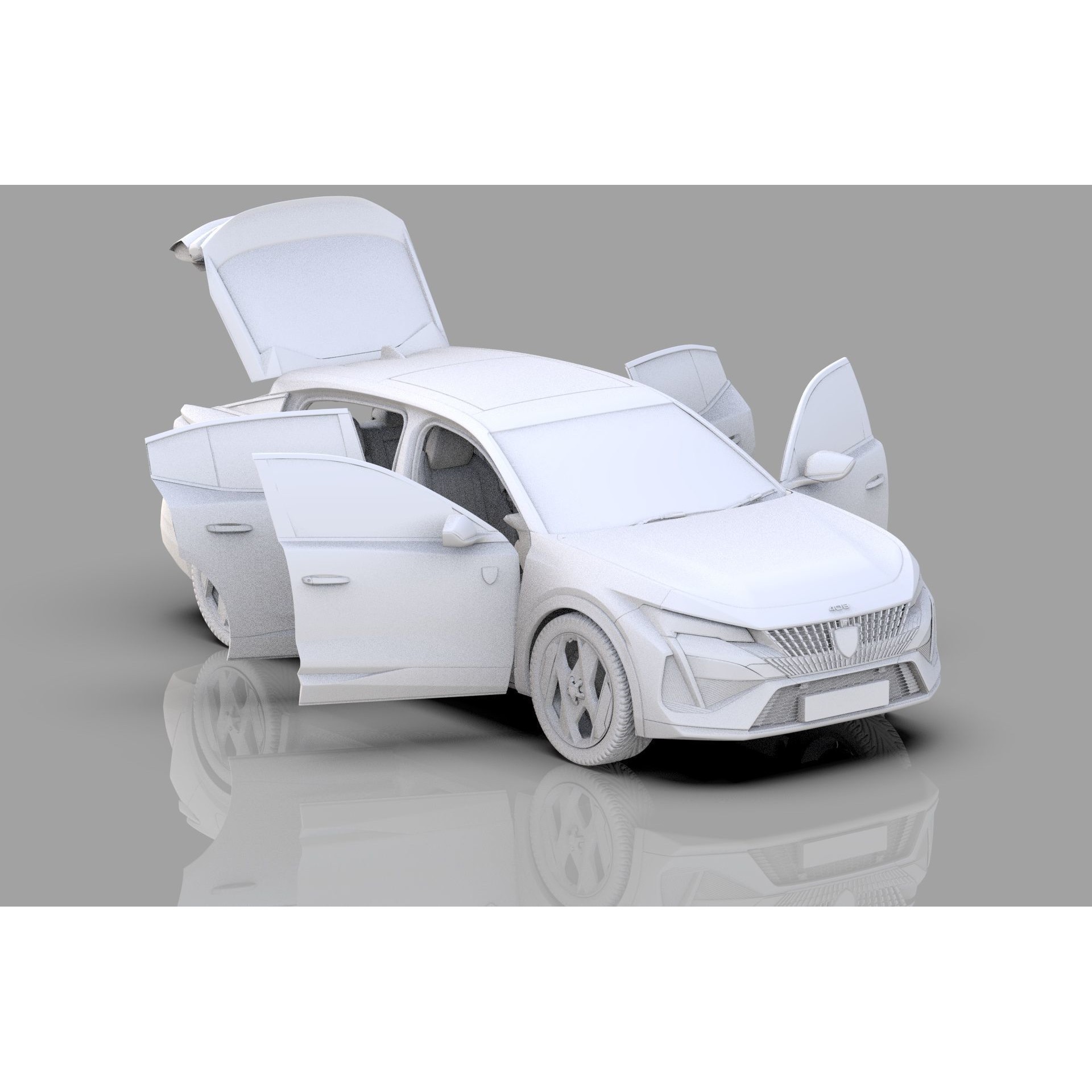 Peugeot 408 Cross 2023 - High-Poly Interior 3D Model - View 55