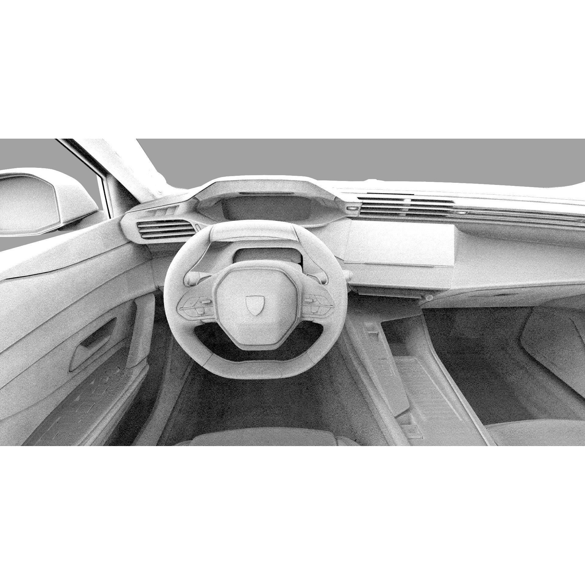 Peugeot 408 Cross 2023 - High-Poly Interior 3D Model - View 59