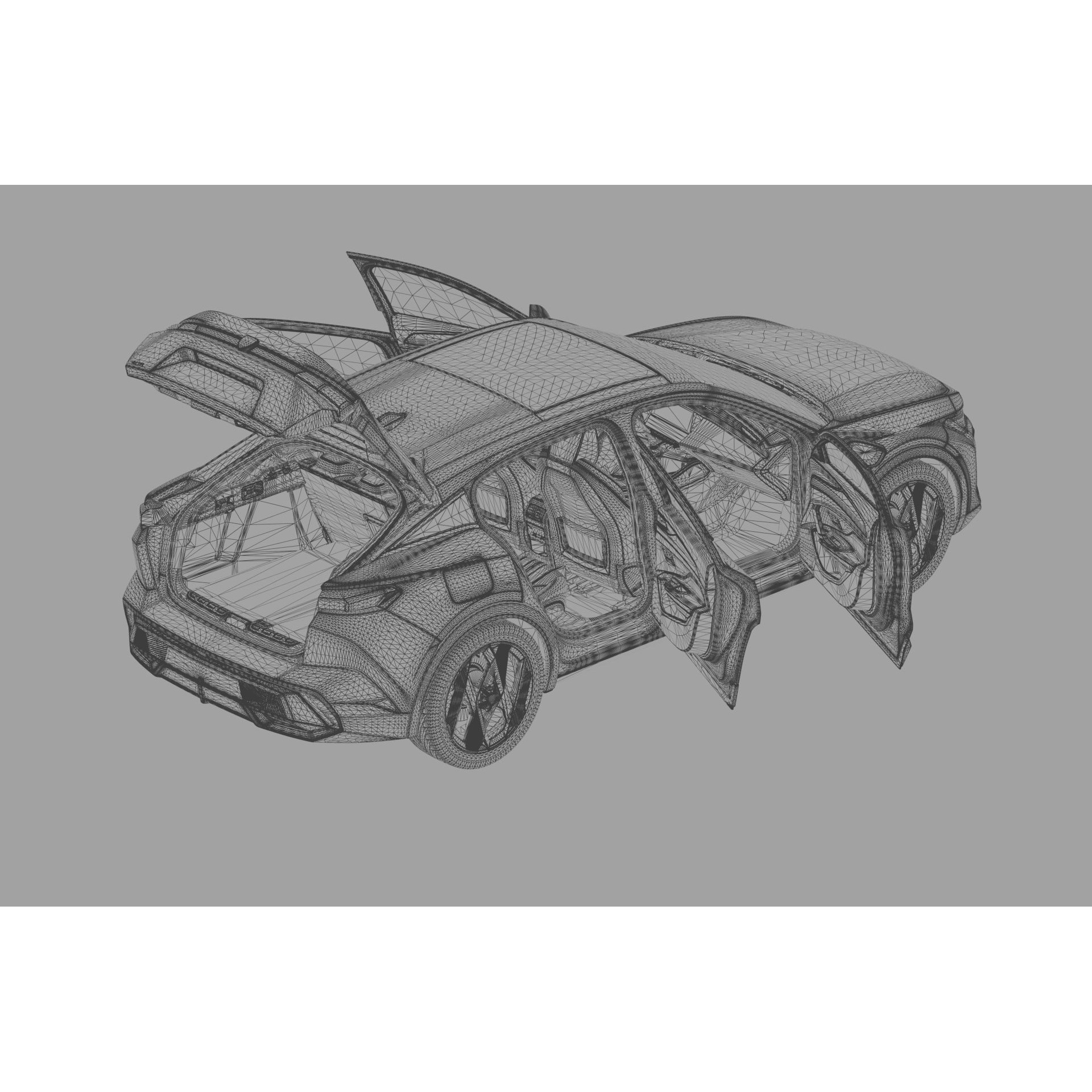 Peugeot 408 Cross 2023 - High-Poly Interior 3D Model - View 65