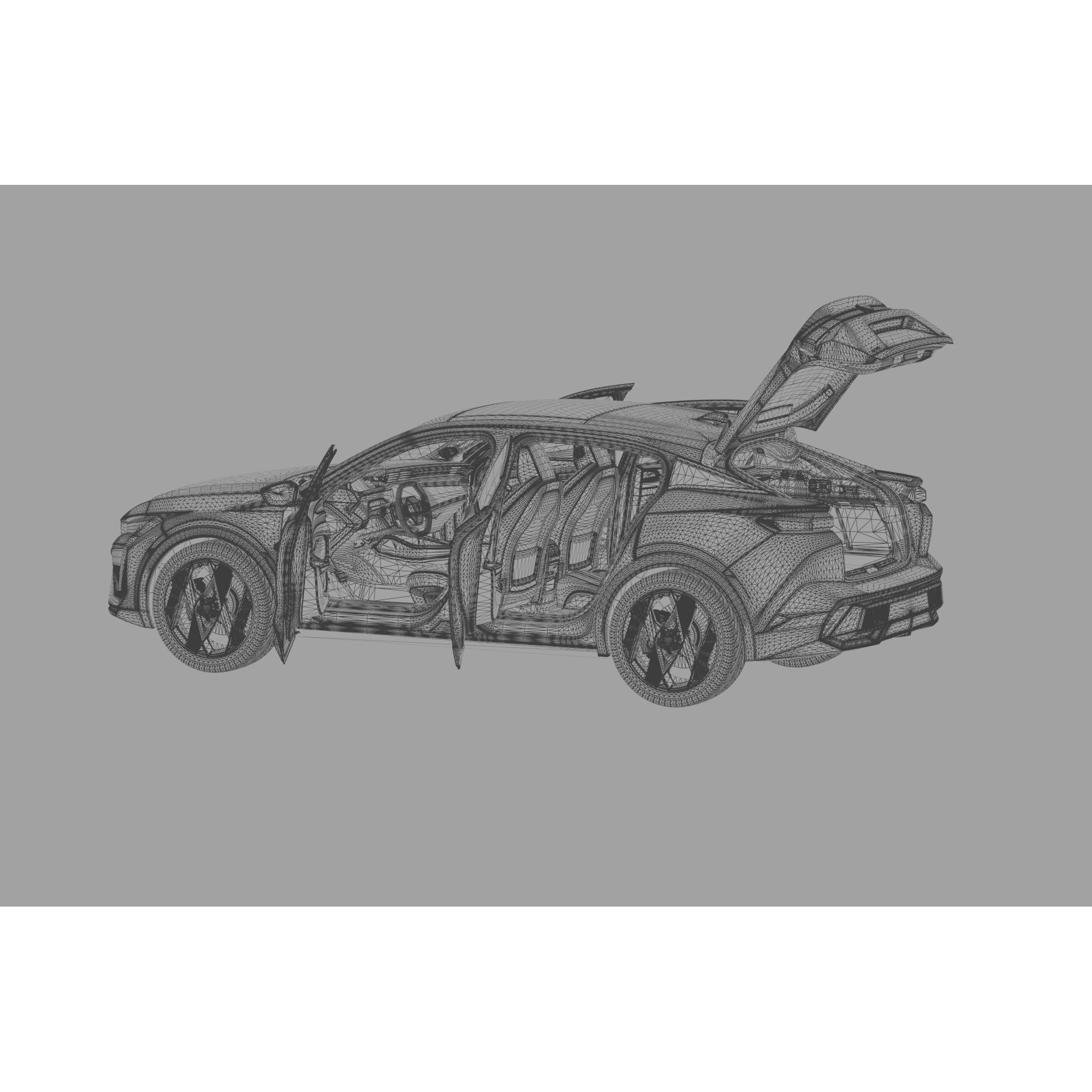 Peugeot 408 Cross 2023 - High-Poly Interior 3D Model - View 66