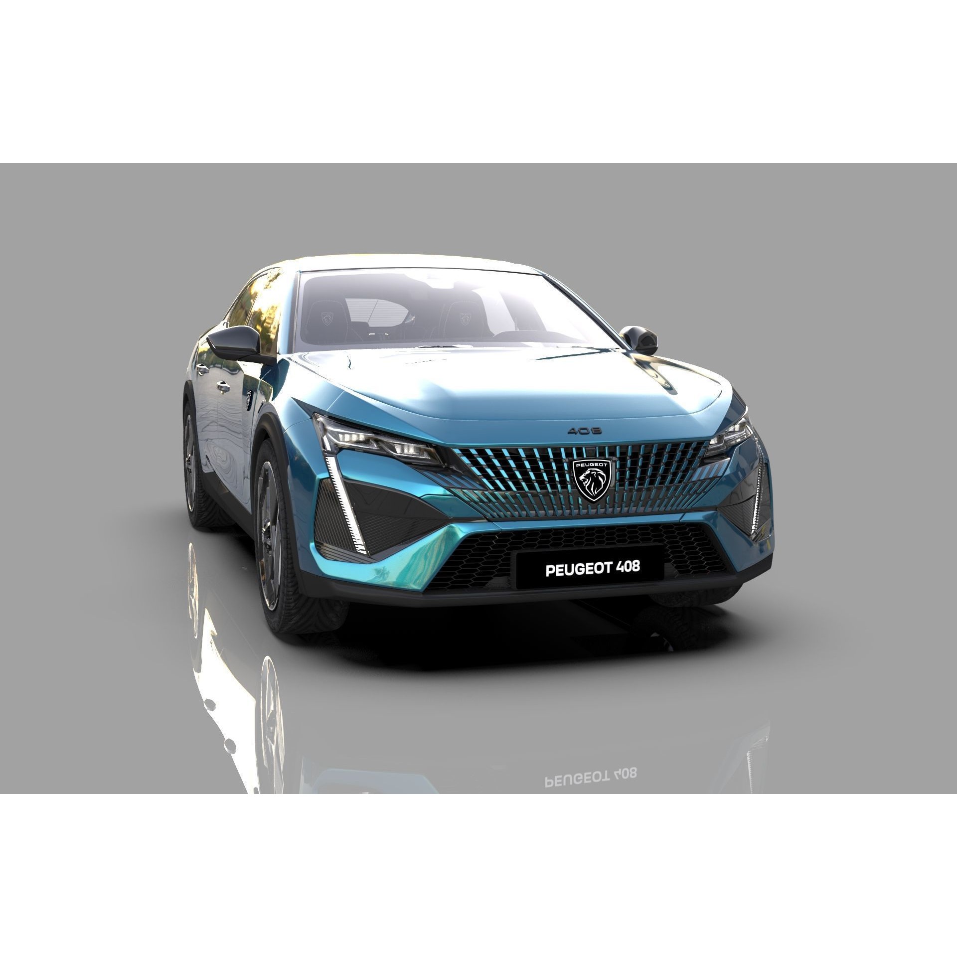 Peugeot 408 Cross 2023 - High-Poly Interior 3D Model - View 9