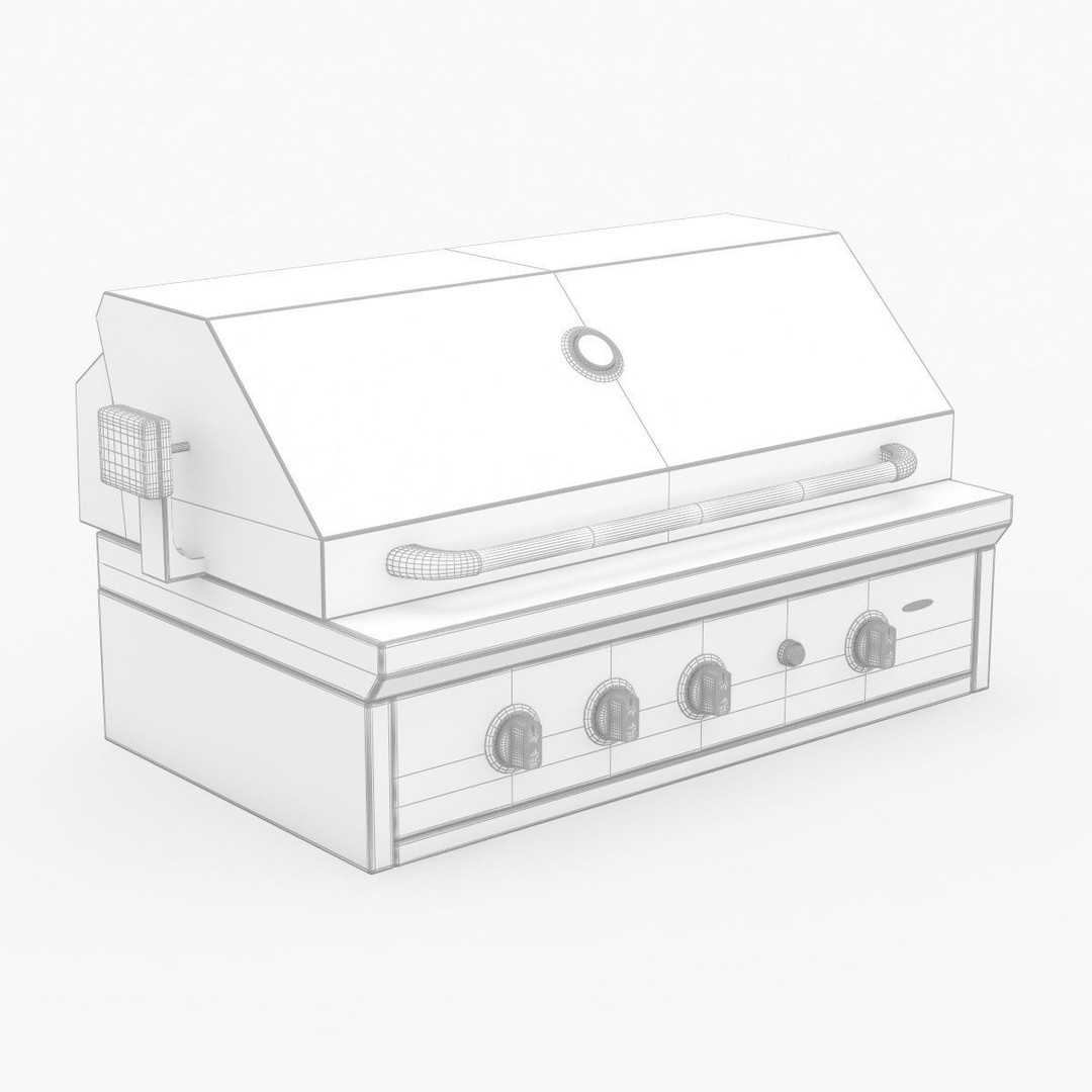 Capital Solid Flat Plate Pro36Rbi Open Grill BBQ 3D Model – High Poly PBR Asset, FBX, Blender