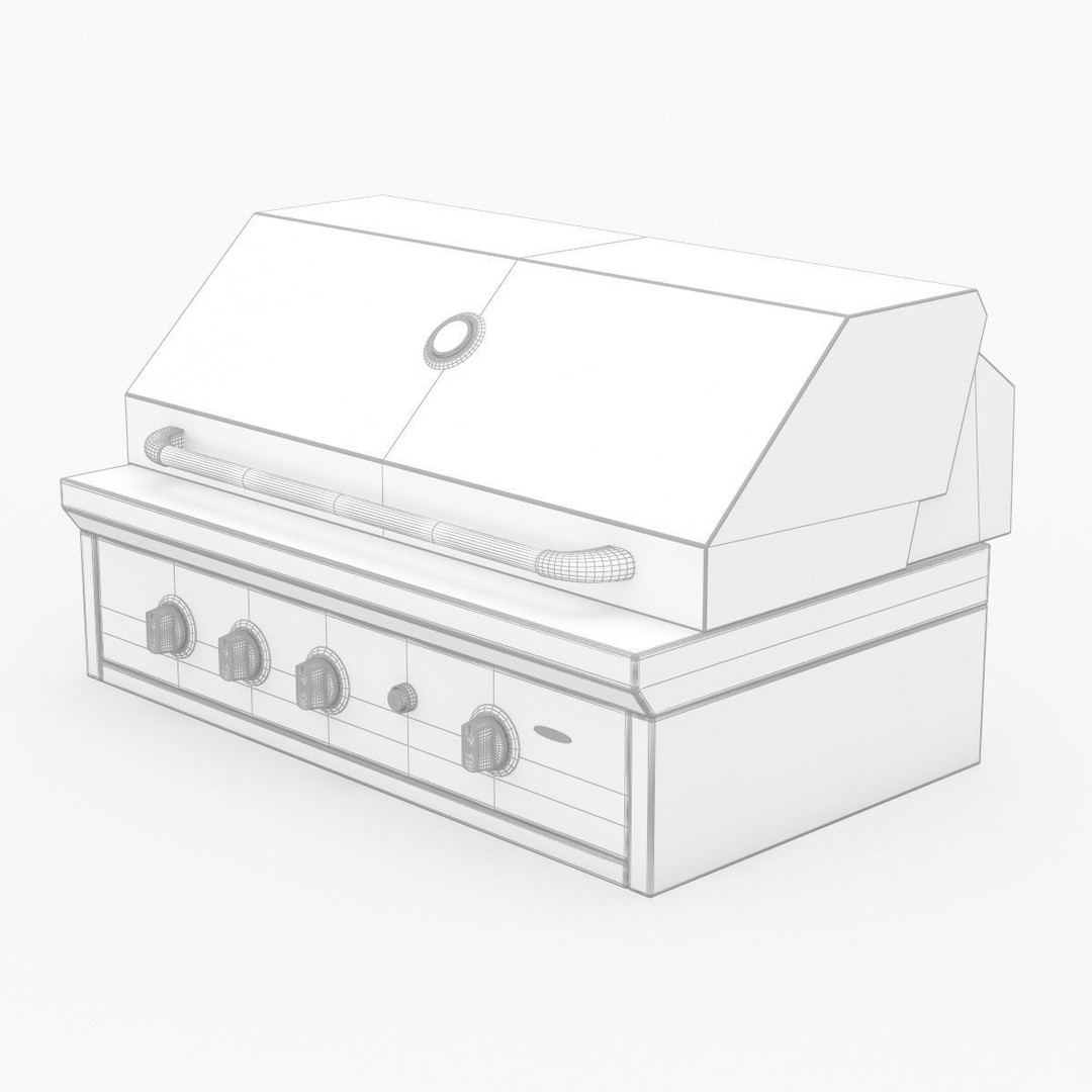 Capital Solid Flat Plate Pro36Rbi Open Grill BBQ 3D Model – High Poly PBR Asset, FBX, Blender - View 35
