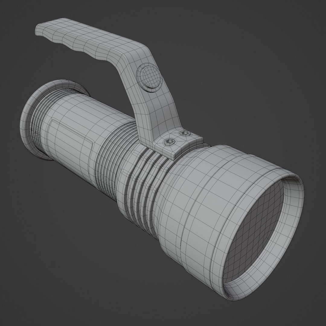 Flashlight 3D Model – High-Poly PBR Asset for Blender, FBX, OBJ - View 11