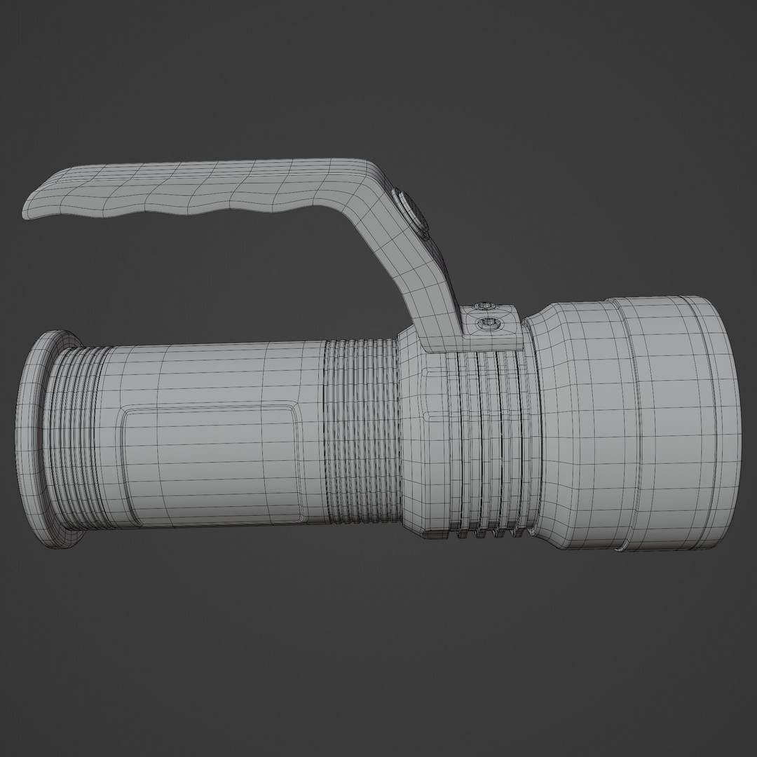 Flashlight 3D Model – High-Poly PBR Asset for Blender, FBX, OBJ - View 12