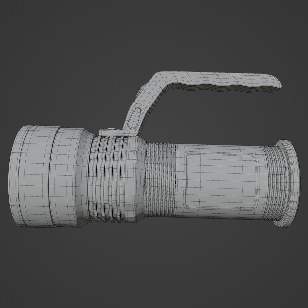 Flashlight 3D Model – High-Poly PBR Asset for Blender, FBX, OBJ - View 16