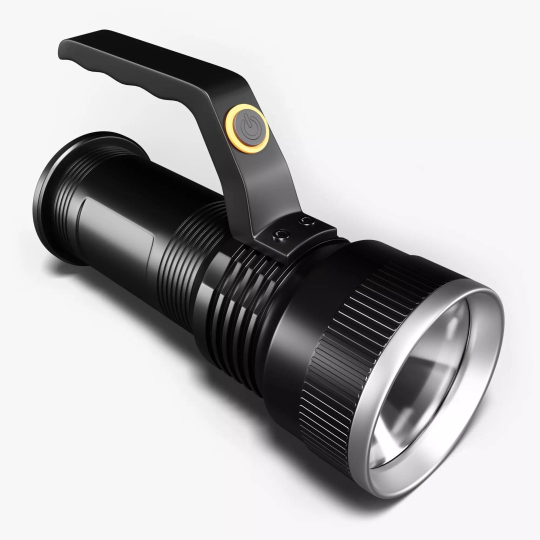 Flashlight 3D Model – High-Poly PBR Asset for Blender, FBX, OBJ - View 2