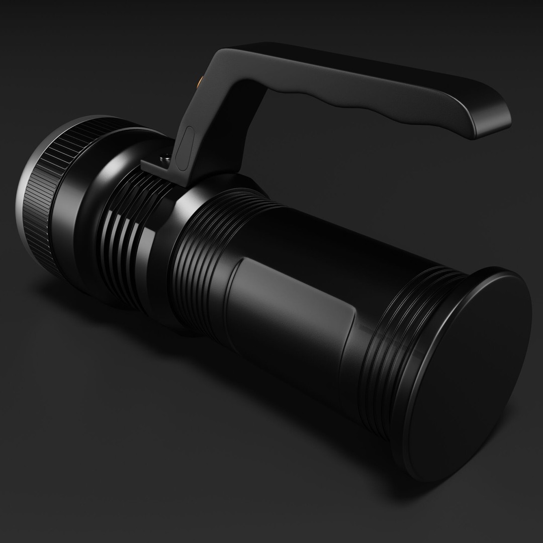 Flashlight 3D Model – High-Poly PBR Asset for Blender, FBX, OBJ - View 7