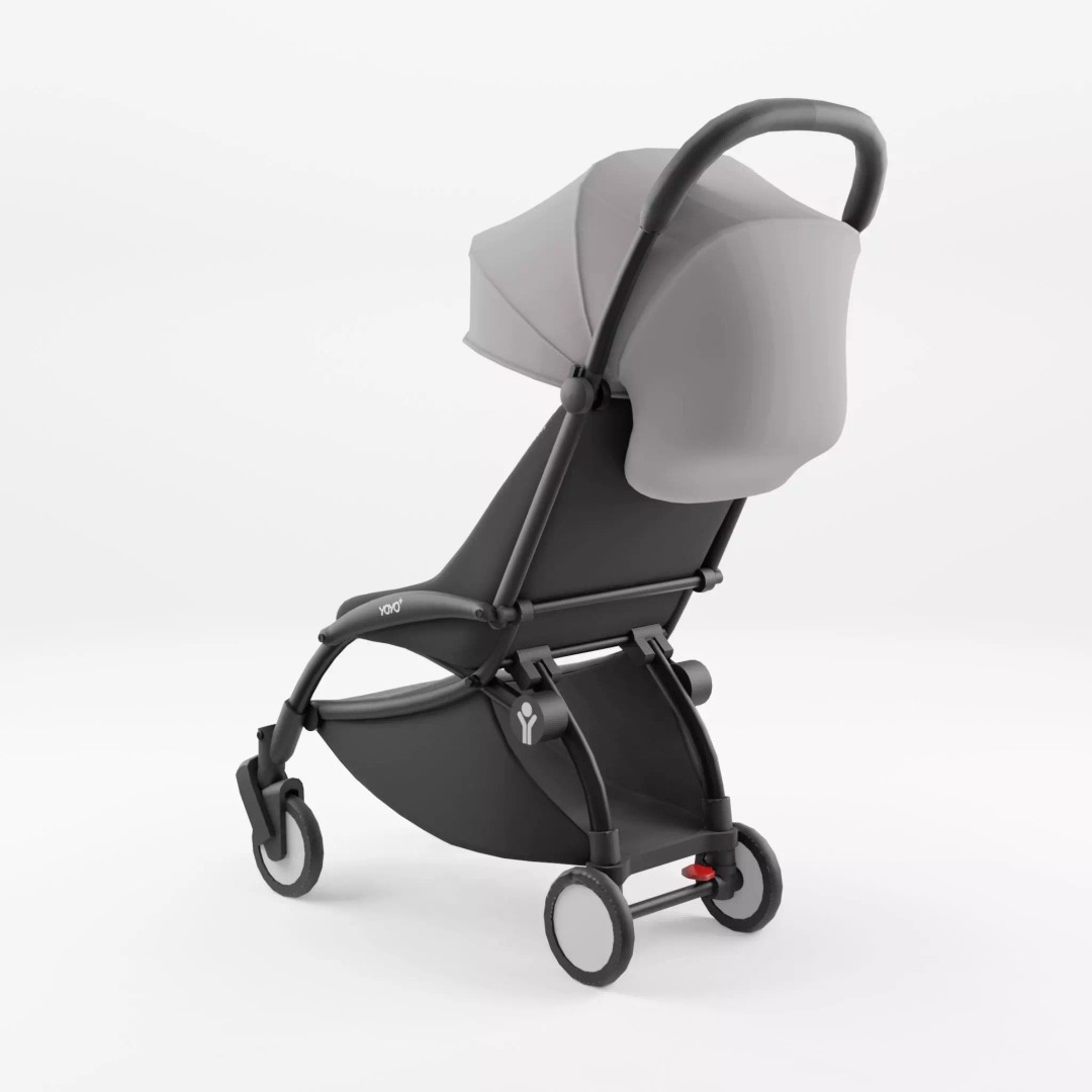 Babyzen Yoyo 3D Model – Low Poly Stroller for AR and VTO, FBX, OBJ - View 2