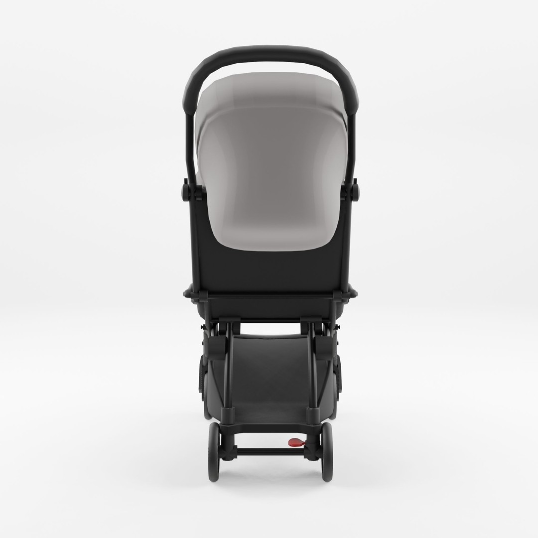 Babyzen Yoyo 3D Model – Low Poly Stroller for AR and VTO, FBX, OBJ - View 3