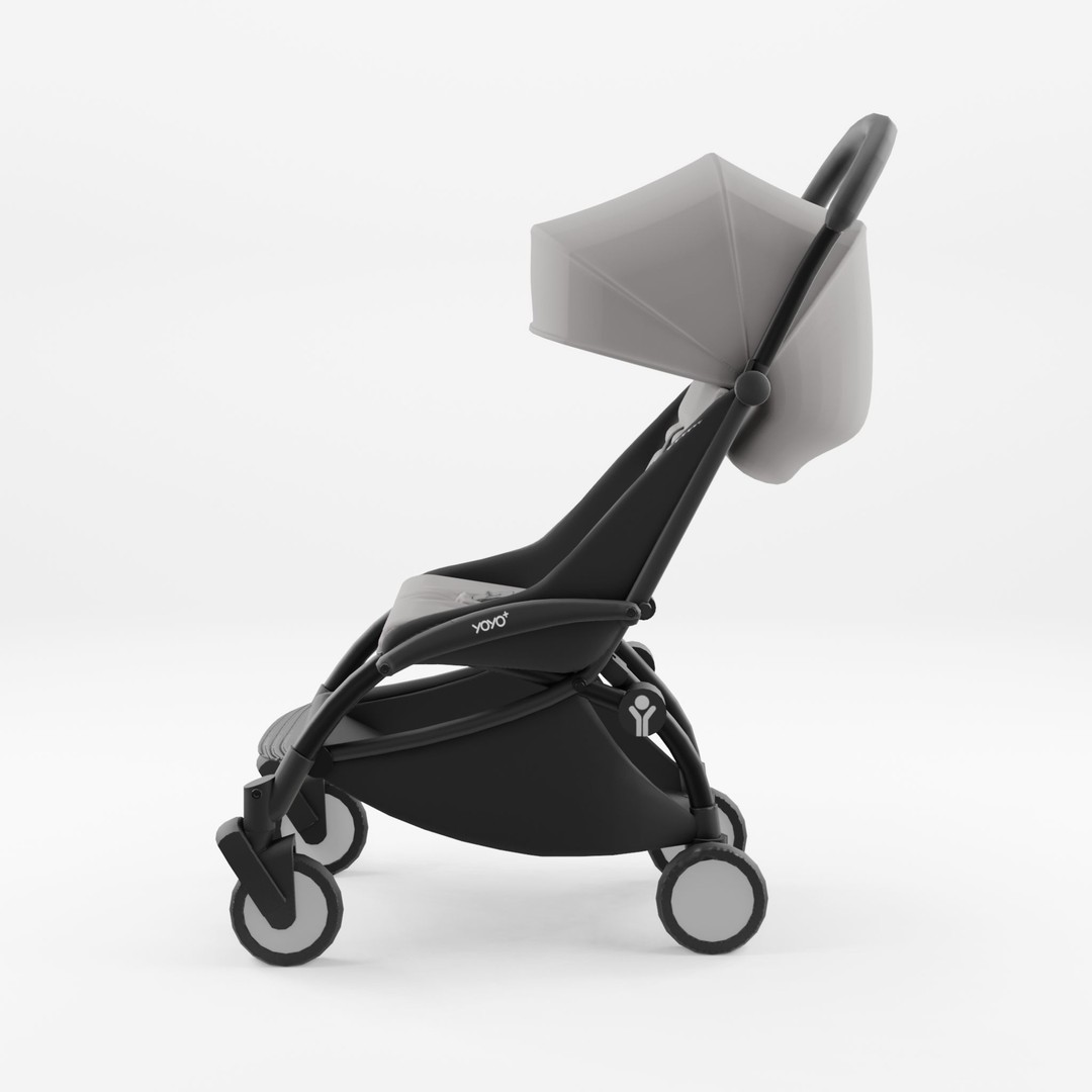 Babyzen Yoyo 3D Model – Low Poly Stroller for AR and VTO, FBX, OBJ - View 4