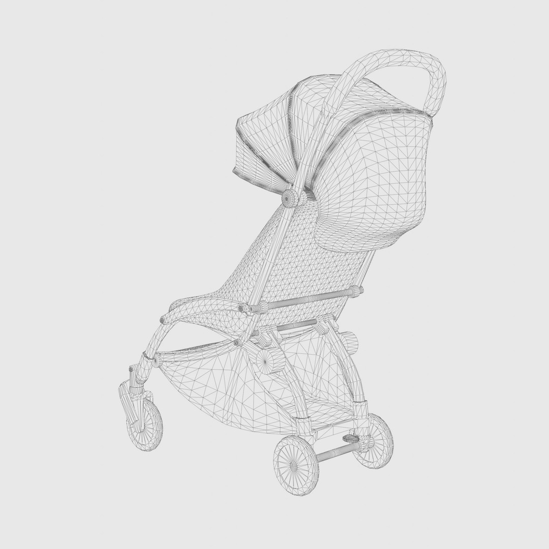 Babyzen Yoyo 3D Model – Low Poly Stroller for AR and VTO, FBX, OBJ - View 7