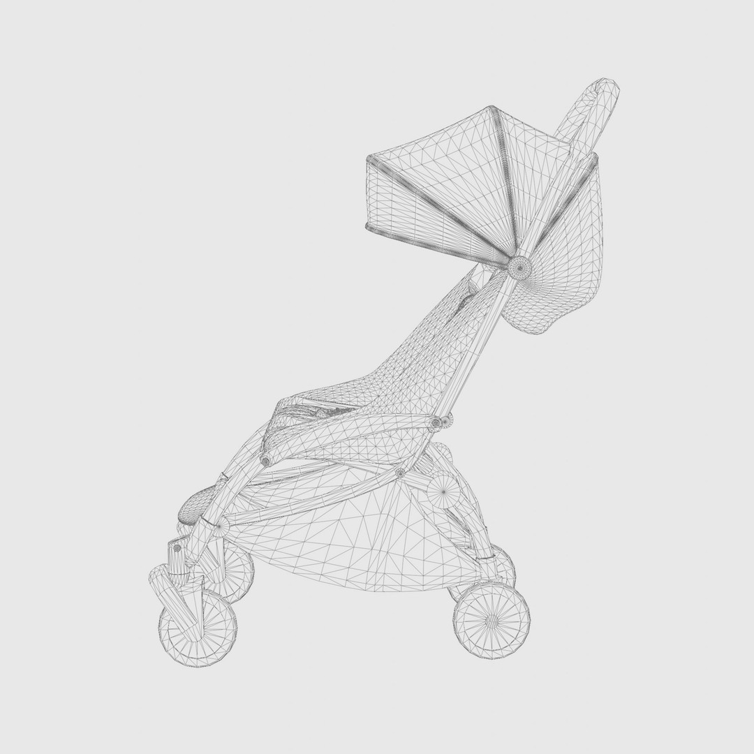 Babyzen Yoyo 3D Model – Low Poly Stroller for AR and VTO, FBX, OBJ - View 8