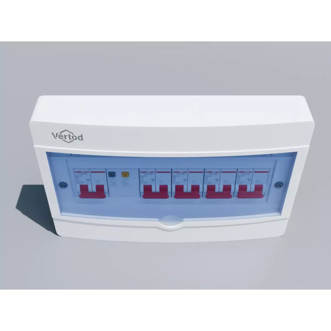Home Circuit Breaker Panel 3D Model – PBR Distribution Box, Blender, FBX - View 5
