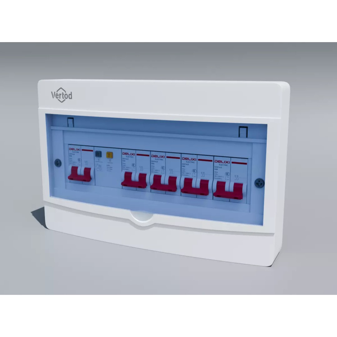 Home Circuit Breaker Panel 3D Model – PBR Distribution Box, Blender, FBX - View 7