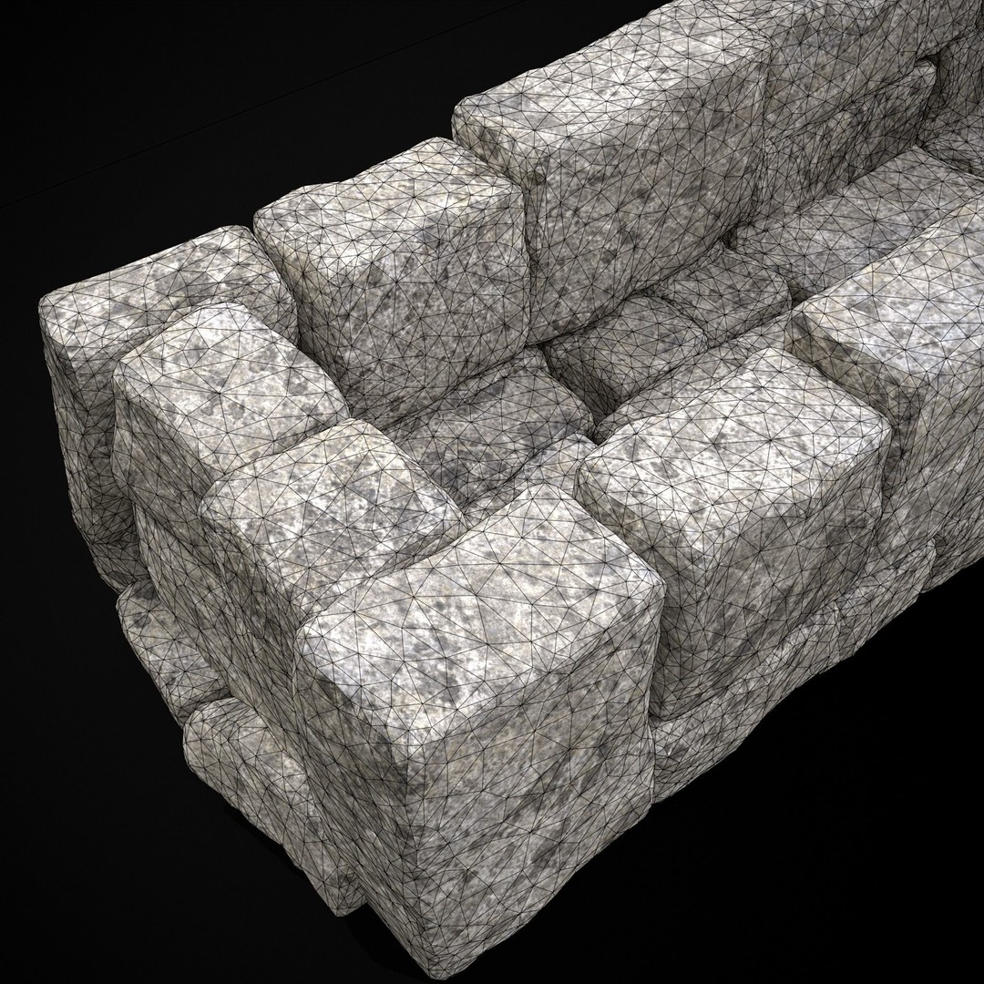 Rustic Stone Fireplace 3D Model – Low Poly Game Asset, FBX, OBJ - View 11