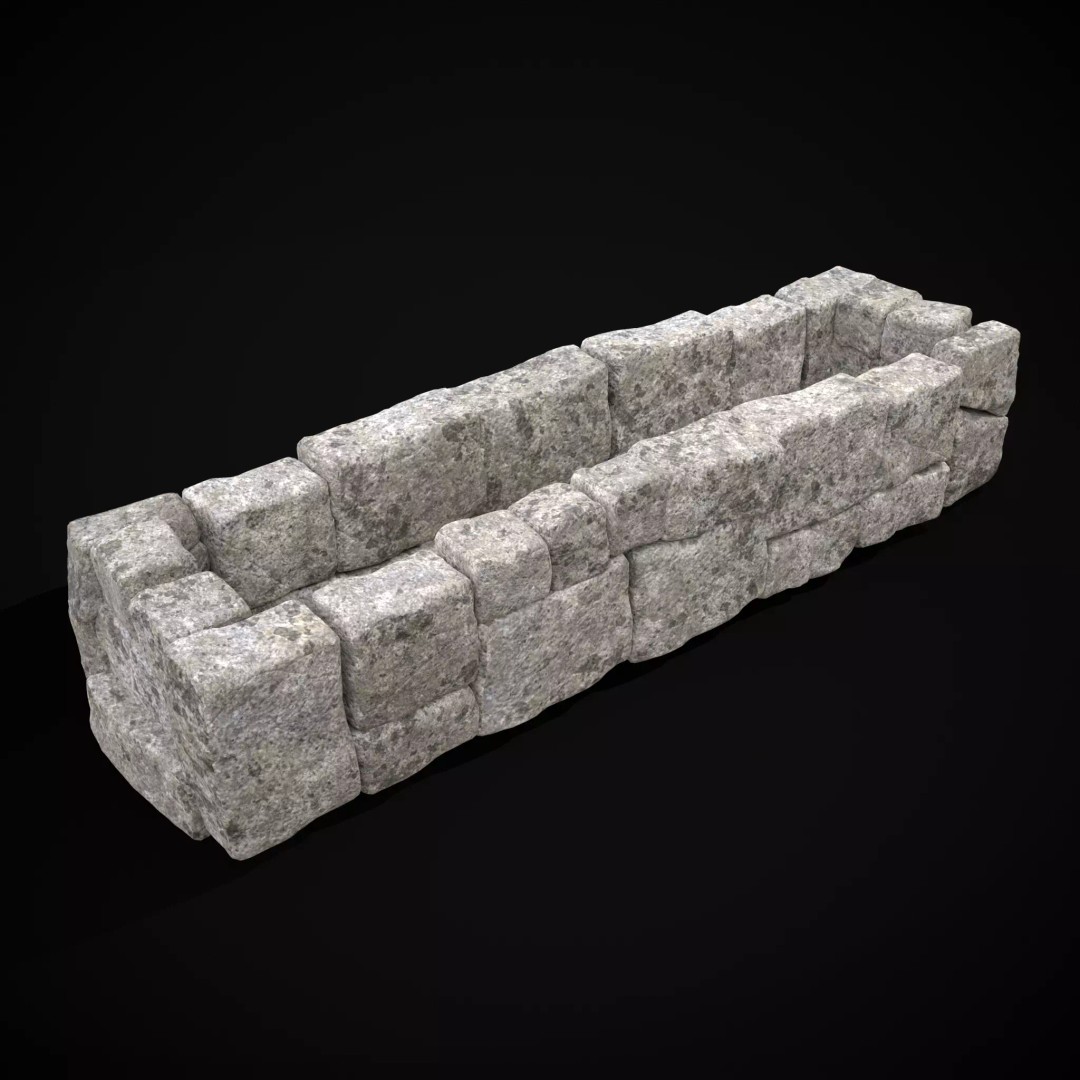 Rustic Stone Fireplace 3D Model – Low Poly Game Asset, FBX, OBJ - View 2