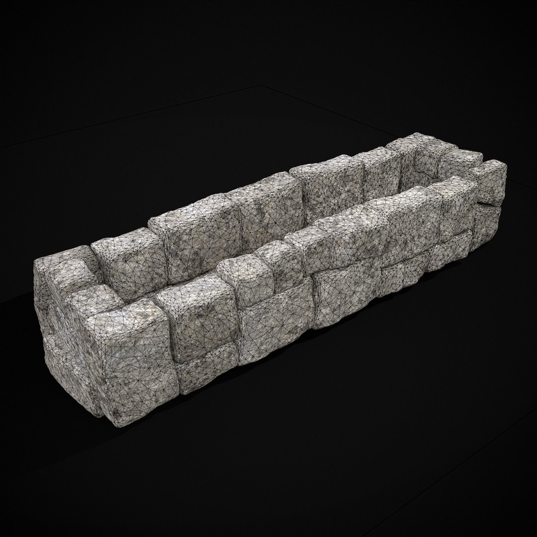Rustic Stone Fireplace 3D Model – Low Poly Game Asset, FBX, OBJ - View 3