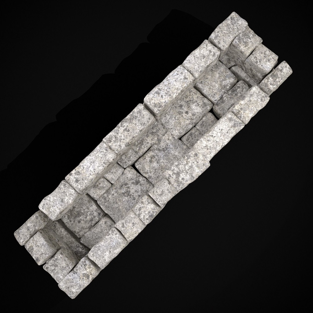 Rustic Stone Fireplace 3D Model – Low Poly Game Asset, FBX, OBJ - View 4