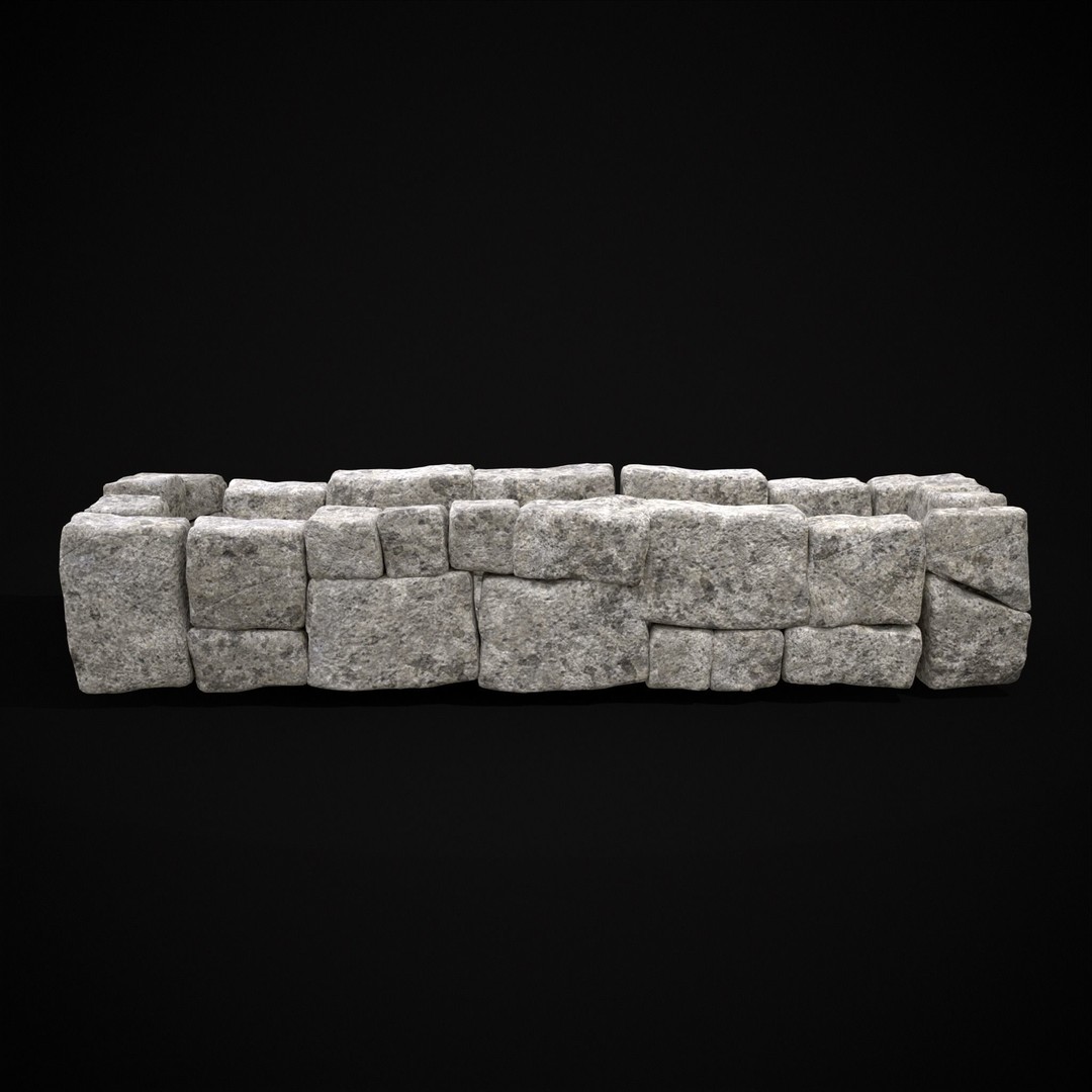 Rustic Stone Fireplace 3D Model – Low Poly Game Asset, FBX, OBJ - View 6