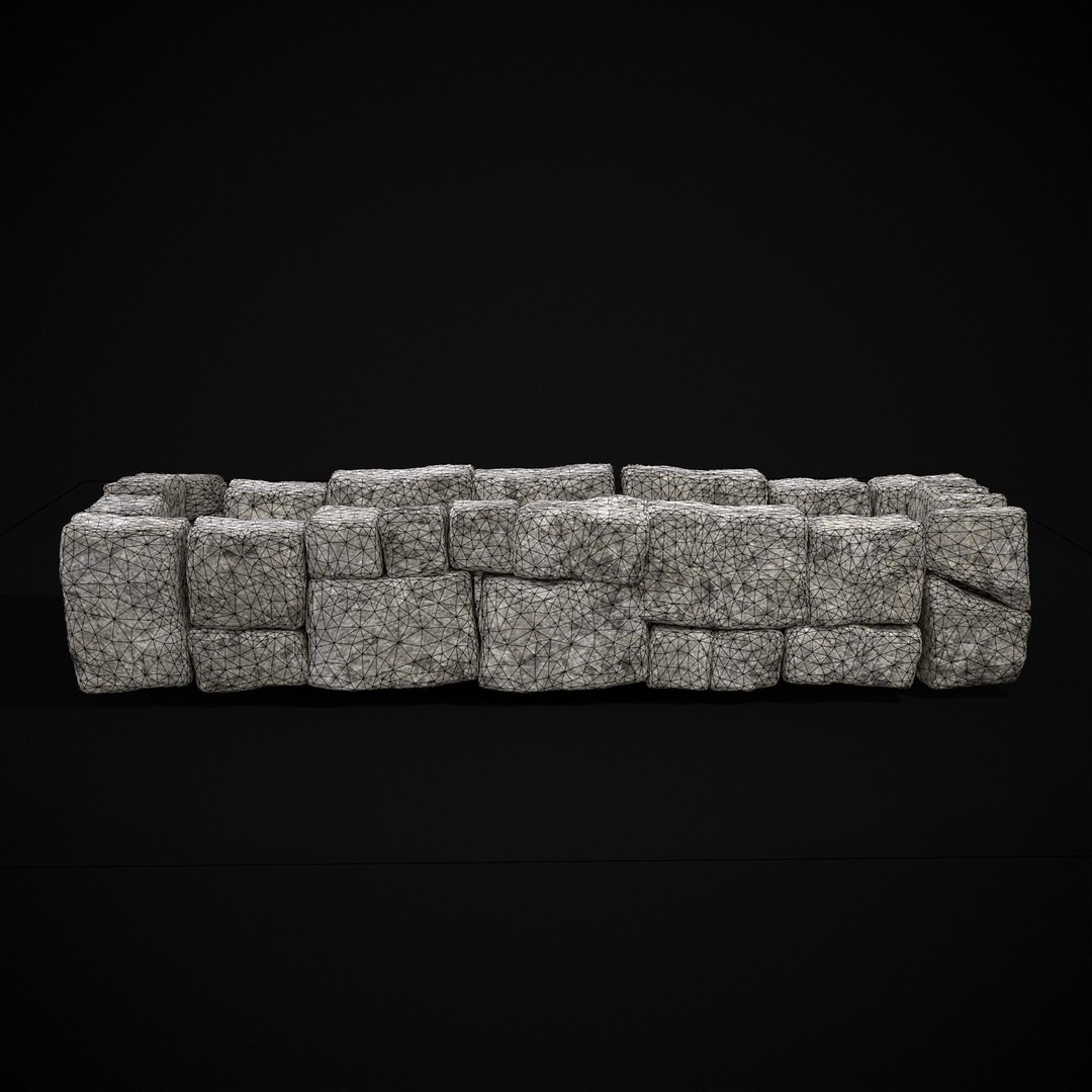 Rustic Stone Fireplace 3D Model – Low Poly Game Asset, FBX, OBJ - View 7
