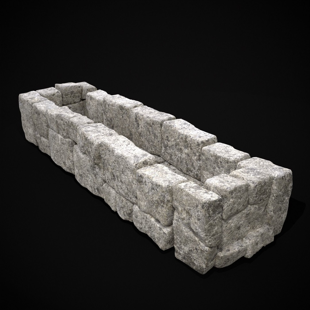 Rustic Stone Fireplace 3D Model – Low Poly Game Asset, FBX, OBJ - View 8