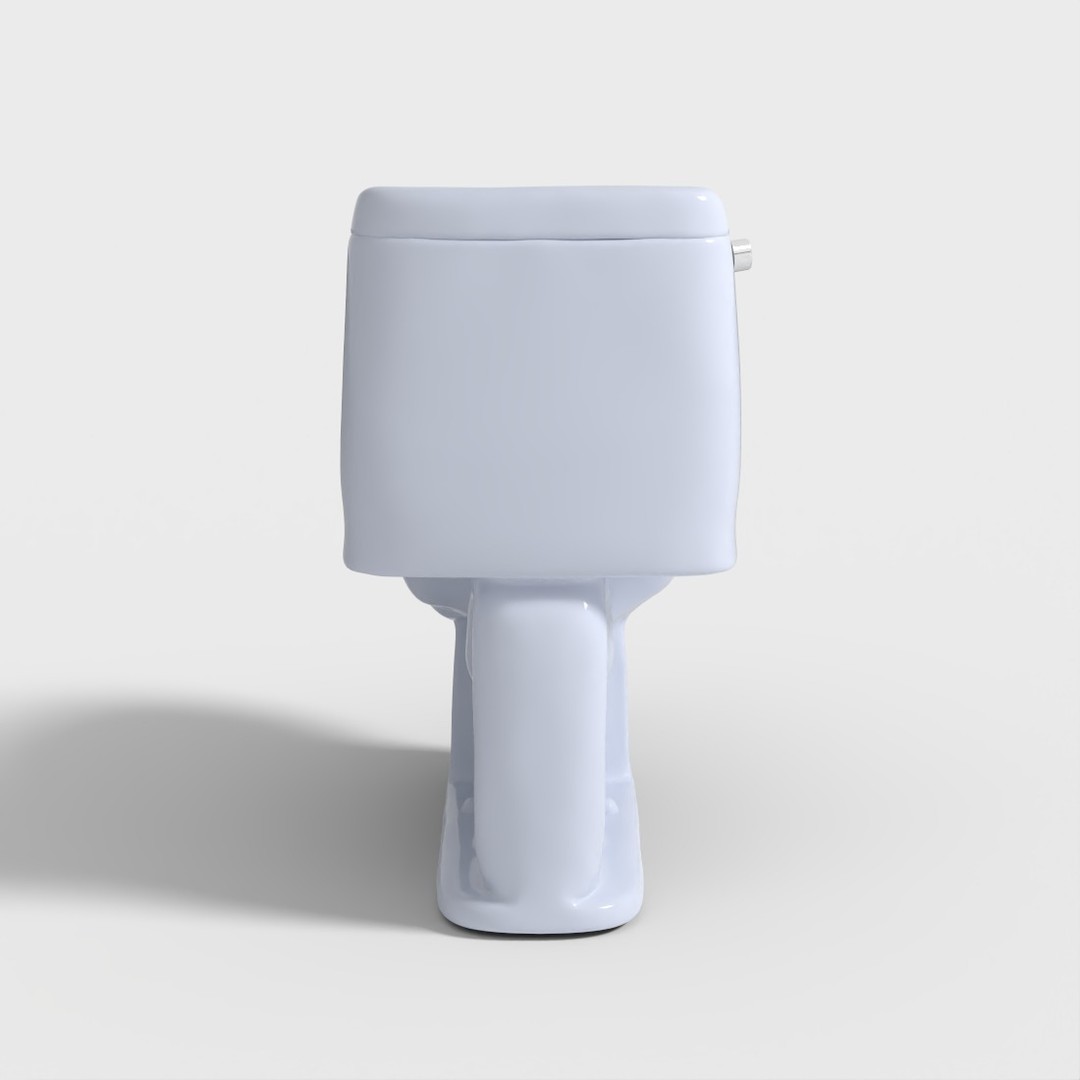 One-Piece Elongated Toilet 3D Model – Low Poly PBR Game Asset, FBX - View 5