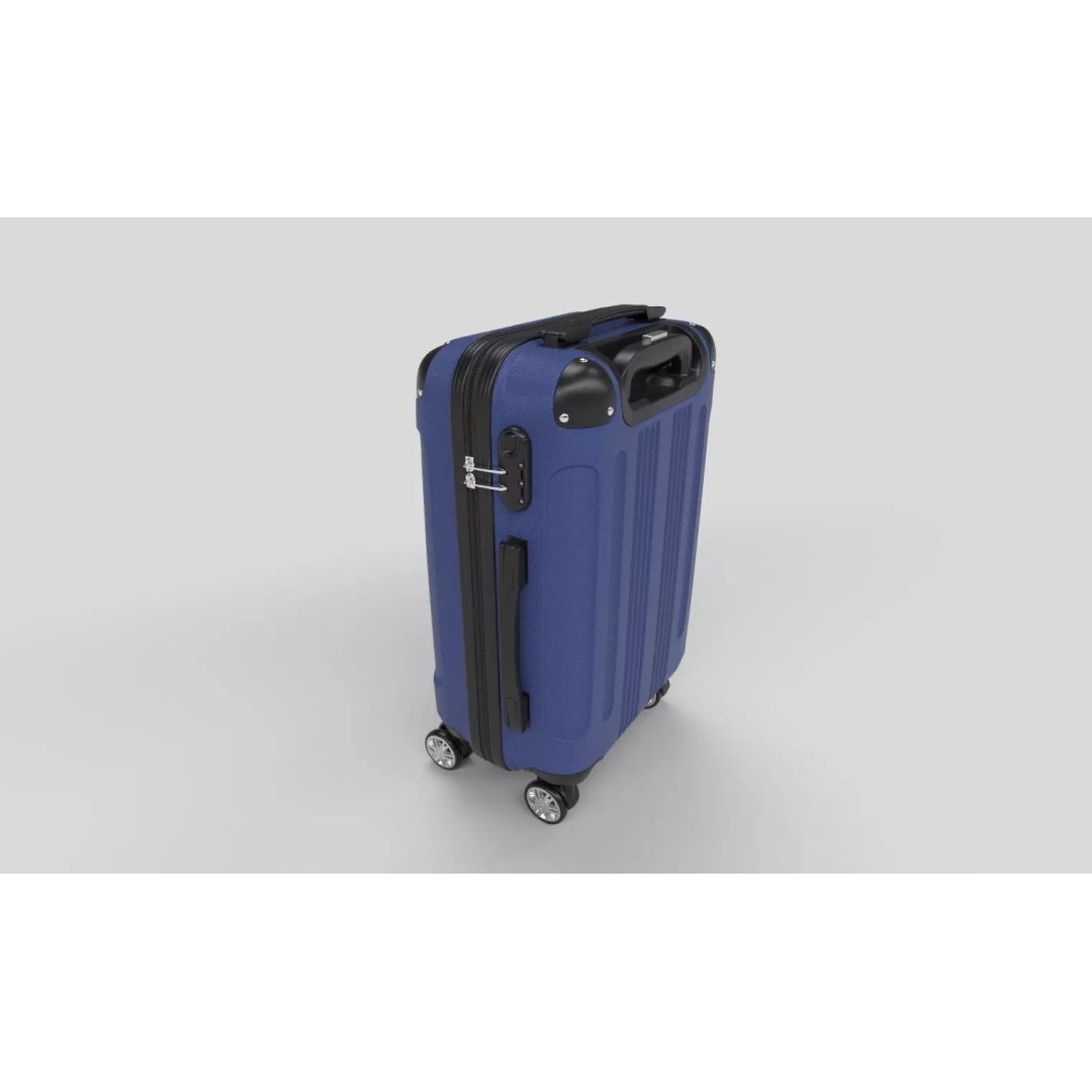 Hard Shell Suitcase 3D Model – Modern Luggage Design, FBX, PBR - View 3