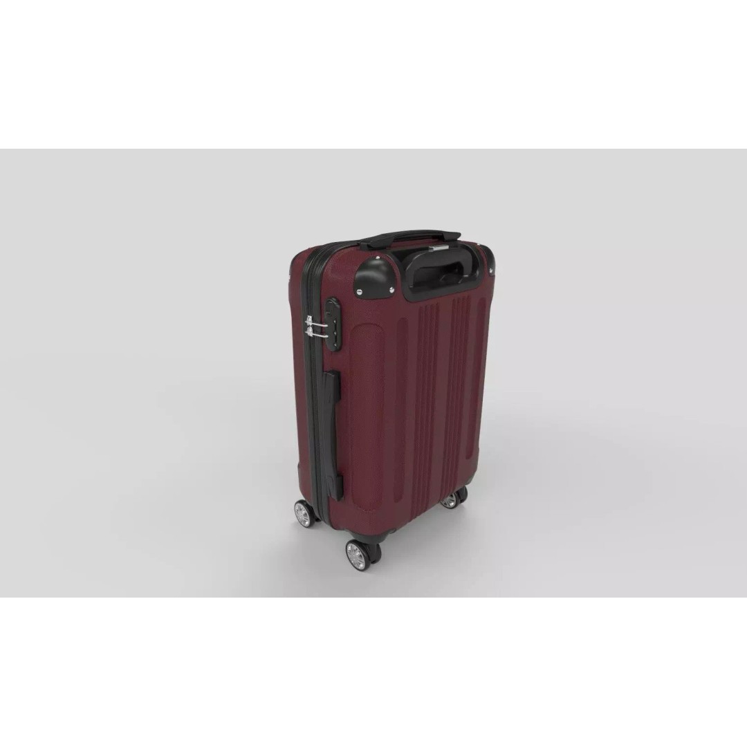Hard Shell Suitcase 3D Model – Modern Luggage Design, FBX, PBR - View 7