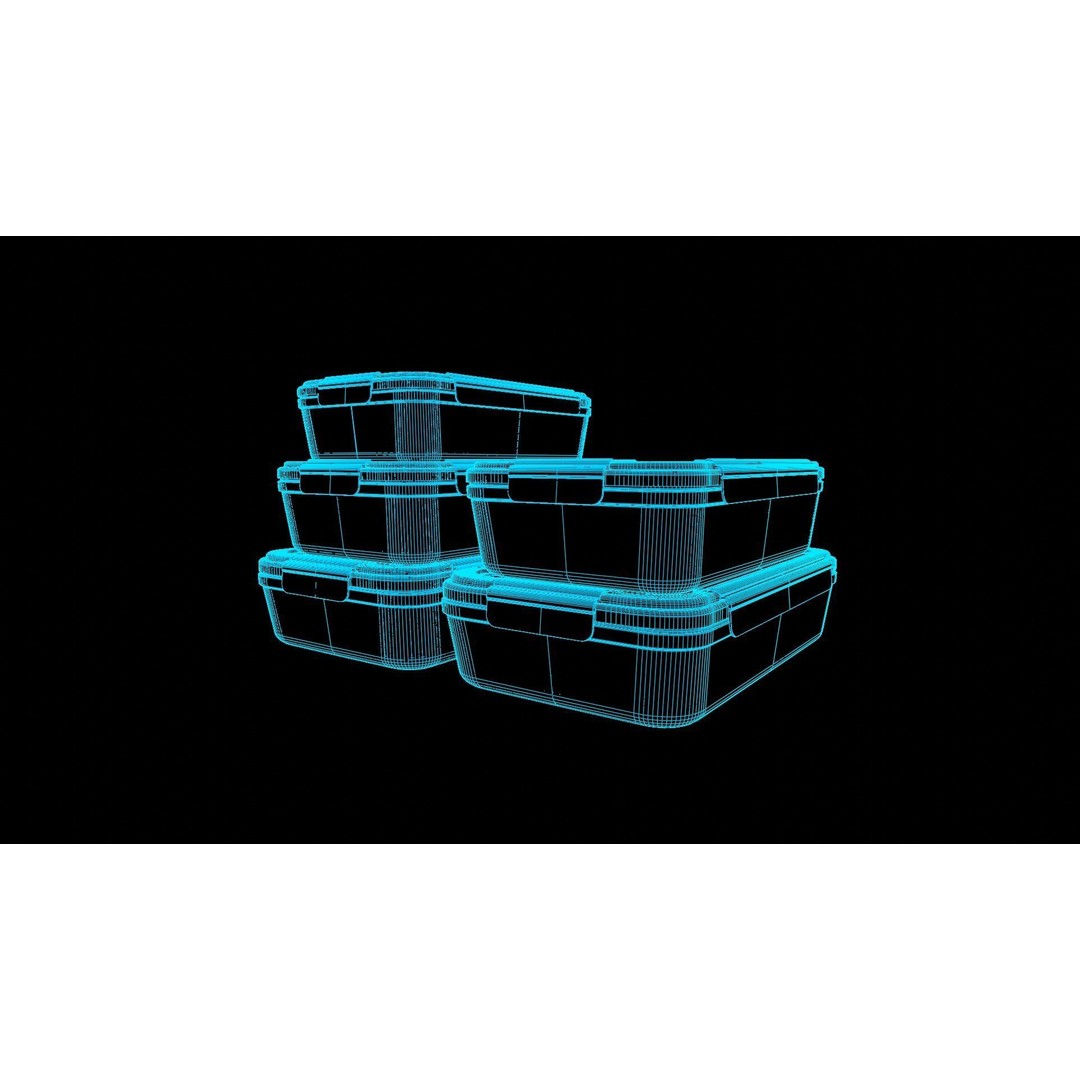 Food Storage Container 3D Model – Low Poly PBR Kitchenware, FBX