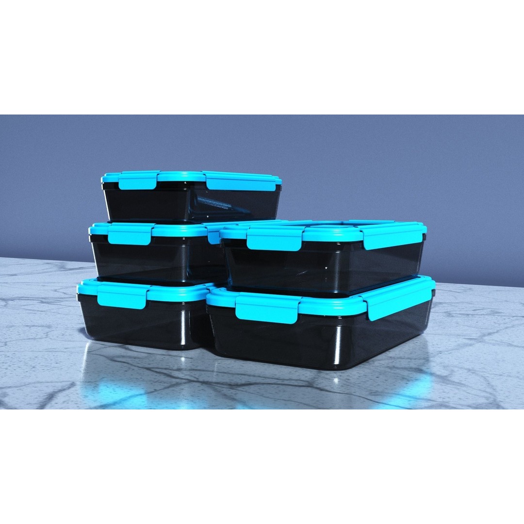 Food Storage Container 3D Model – Low Poly PBR Kitchenware, FBX - View 5