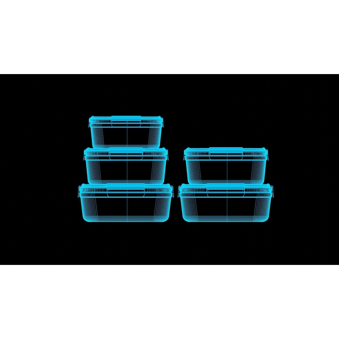 Food Storage Container 3D Model – Low Poly PBR Kitchenware, FBX - View 6