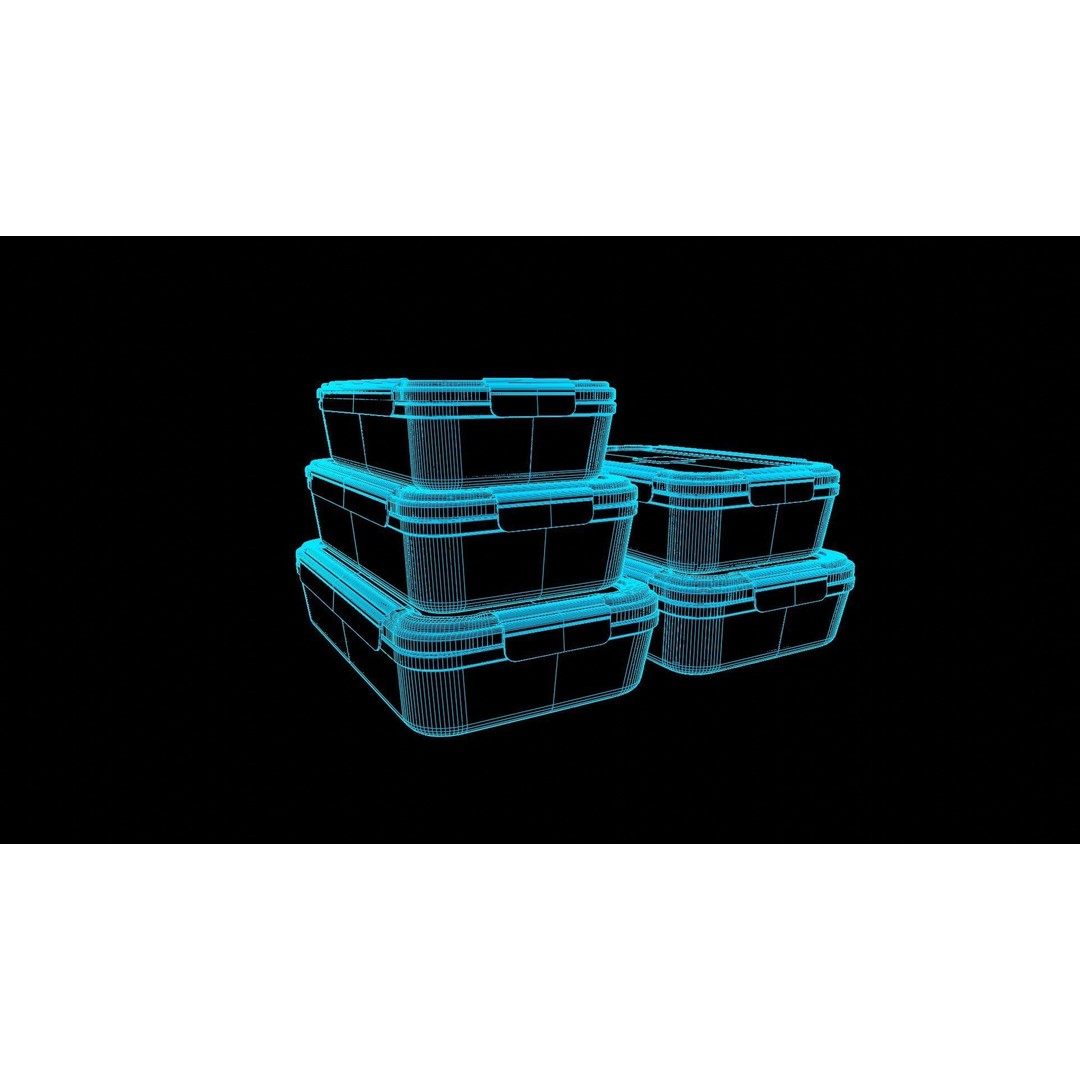 Food Storage Container 3D Model – Low Poly PBR Kitchenware, FBX - View 9